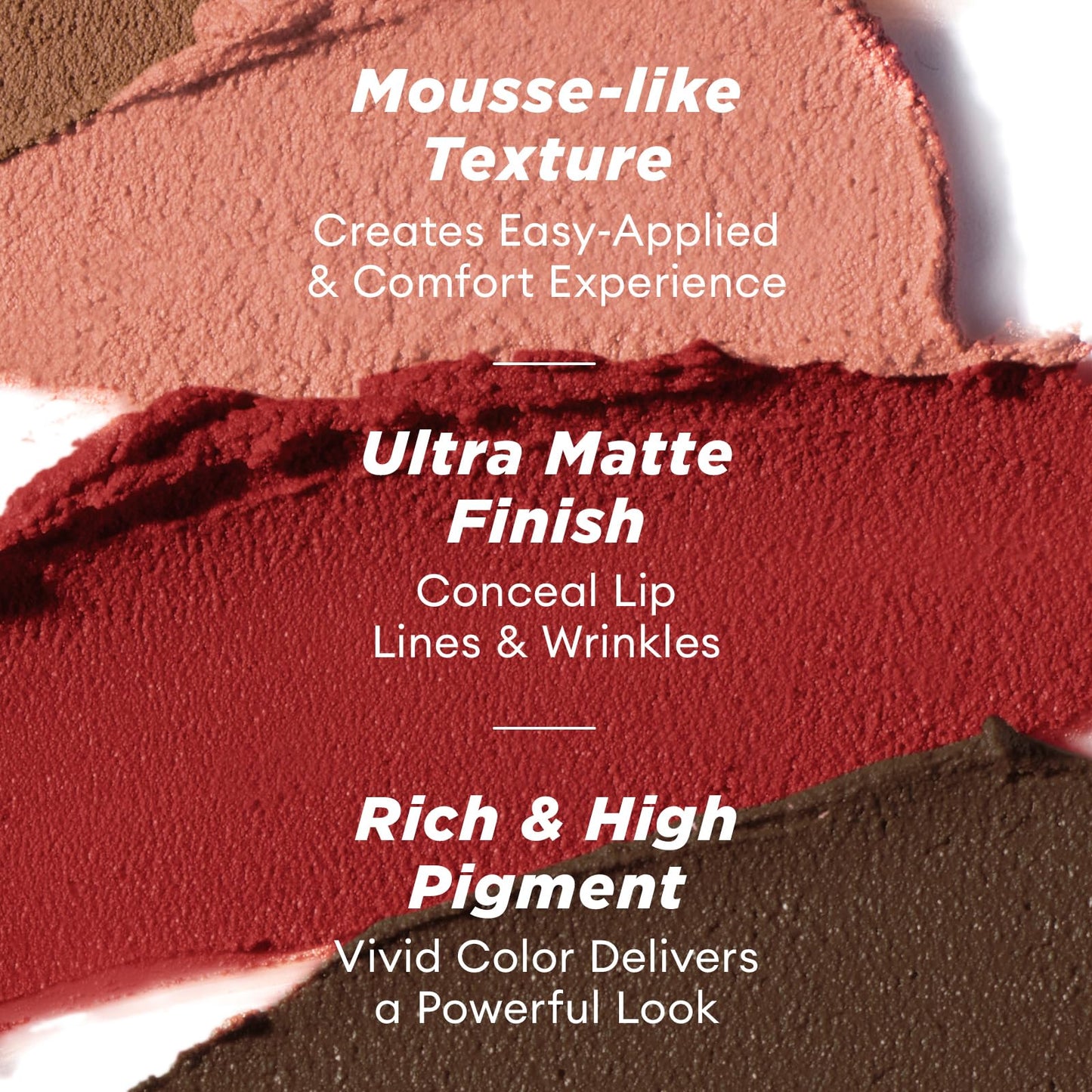 ITY Velvet Matte Finish Lip Stain-Mousse Textured Lip Clay, Nude Shade, Conceals Lip Lines, Rich Pigment Lip Tint Lipsticks, 0.14 oz (4g) in Petal