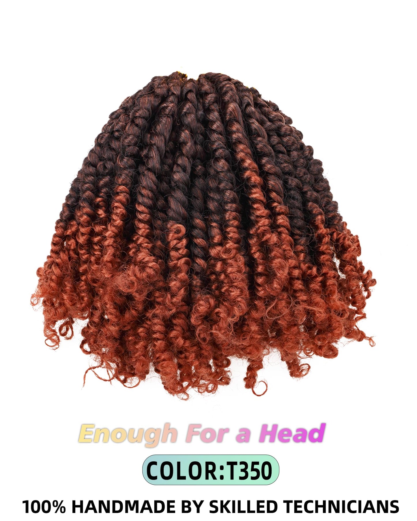 Miss Sula Passion Twist Hair-Pre-twisted Passion Twists,Pre-Looped Crochet Braids Made Of Bohemian Hair Synthetic Braiding Hair Extensions (6 Inch(Pack of 8), T1B/350)