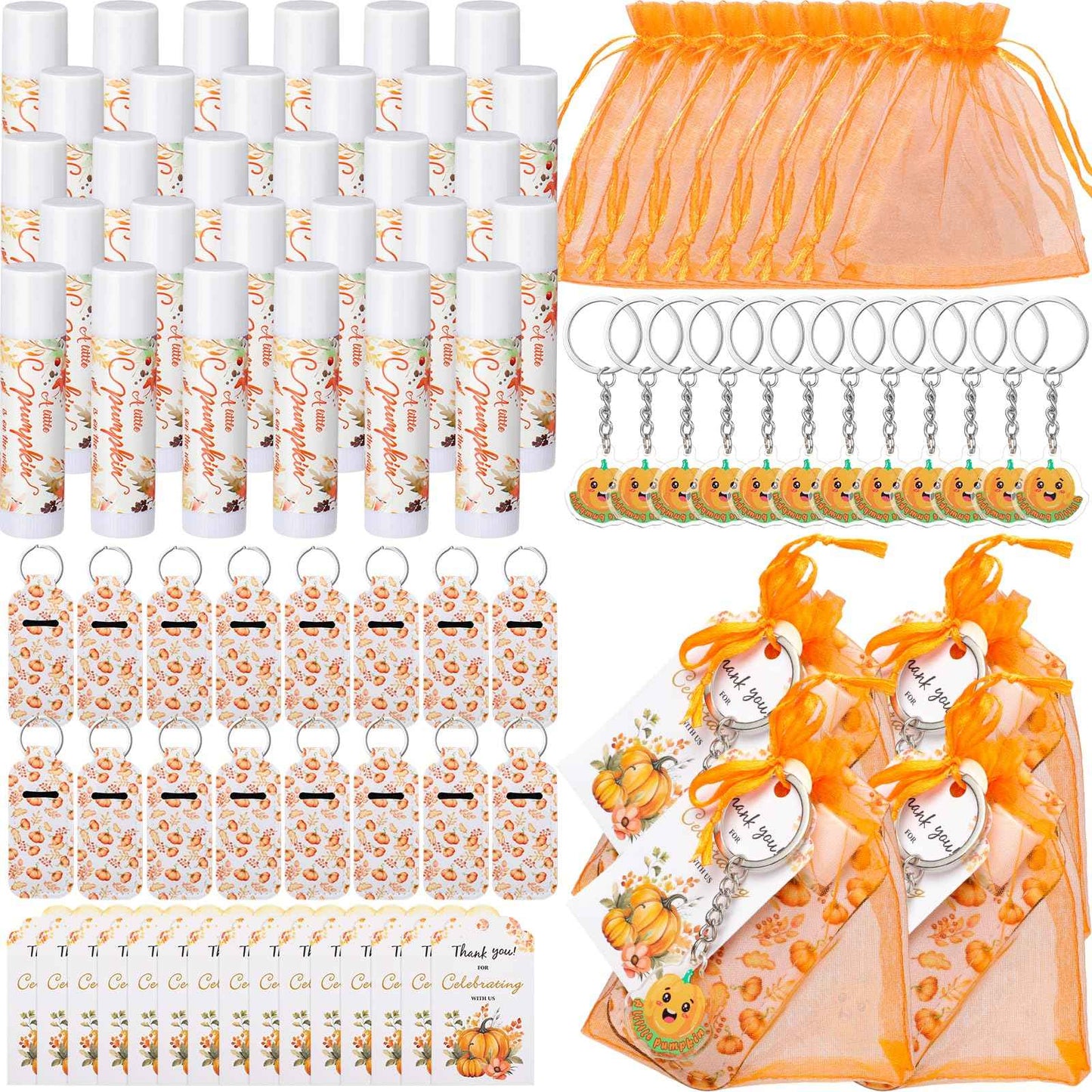 Swiffen 30 Sets Fall Pumpkin Baby Shower Favors Lip Balms Bulk Little Pumpkin Is on the Way Games Prizes Party Gifts for Guests Gender Reveal Favors Baby Shower Birthday Party Supplies(Orange)