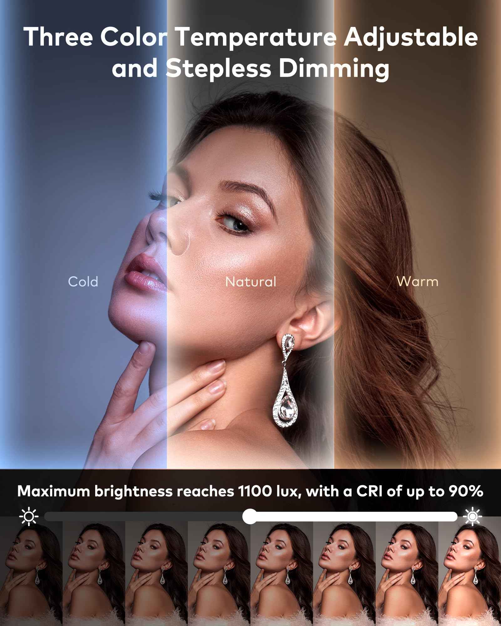 llano Compact Mirror, Lighted Travel Makeup Mirror with 1X/2X Magnifying Double Sided Dimmable Portable Pocket Mirror for Handbag and Pocket,Foldable Compact Mirror 3.6"L x 0.8"W, USB Charging(Yellow)