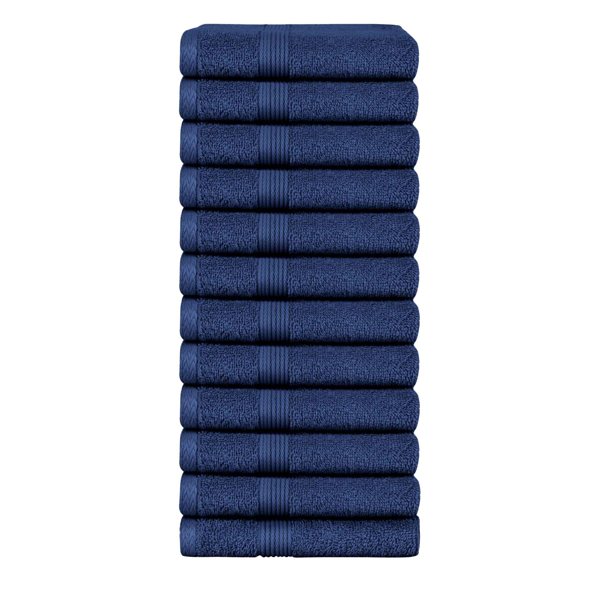 Organix Luxury Washcloth Set for Bathroon, Premium Cotton 12 Pack Face Cloth Set 13x13 Inch, Lightweight Highly Absorbent and Soft Feel Touch, Ideal for a Hotel & Spa Quality Experience (Navy)
