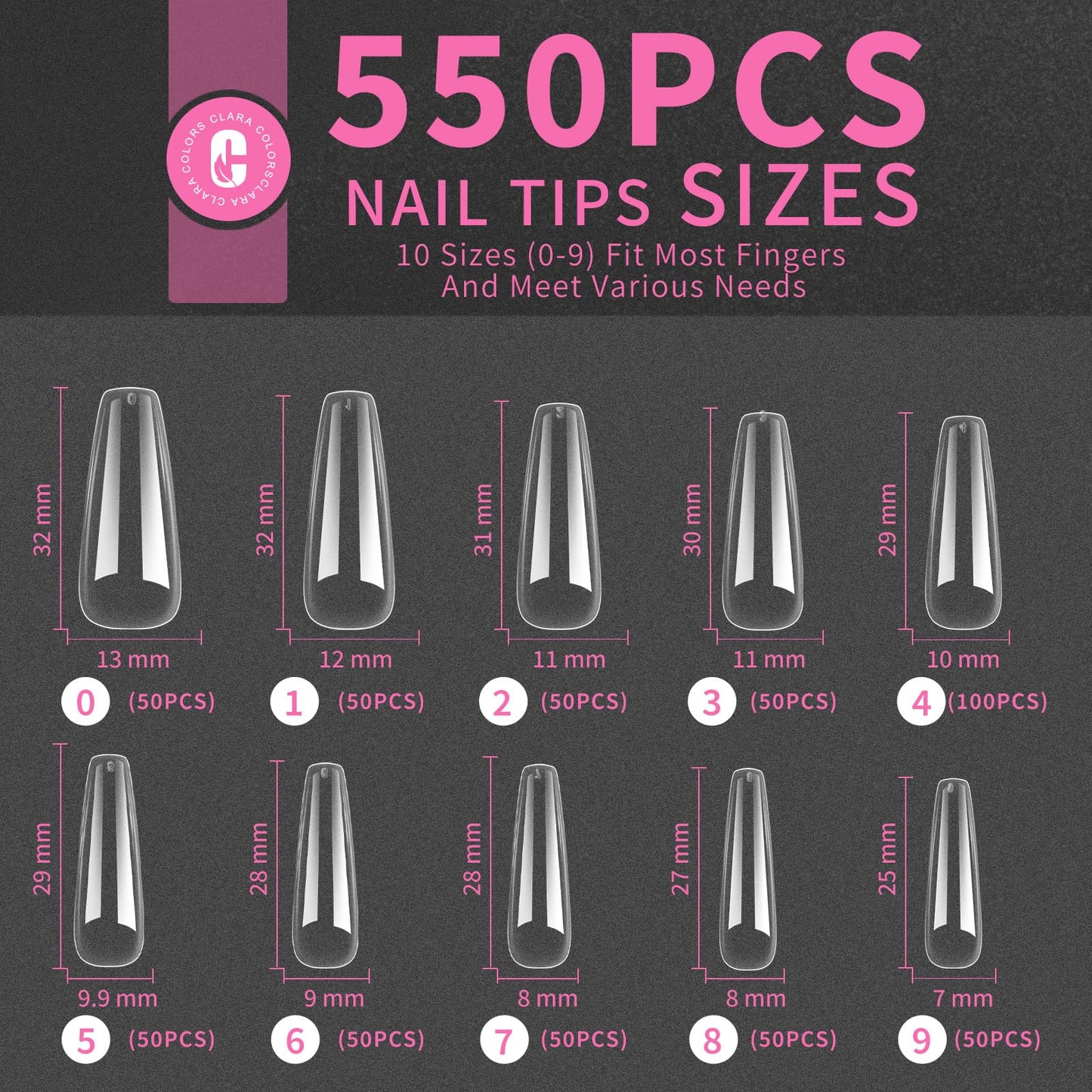 Nail Tips Nail Glue Kit, Nail Tips and Glue Gel Kit with Light Nail Lamp, 550Pcs Long Coffin Clear Soft Gel Nail Tips, Nail Glue Gel x Nail Extension Set Acrylic Nail Kit DIY Nail Art