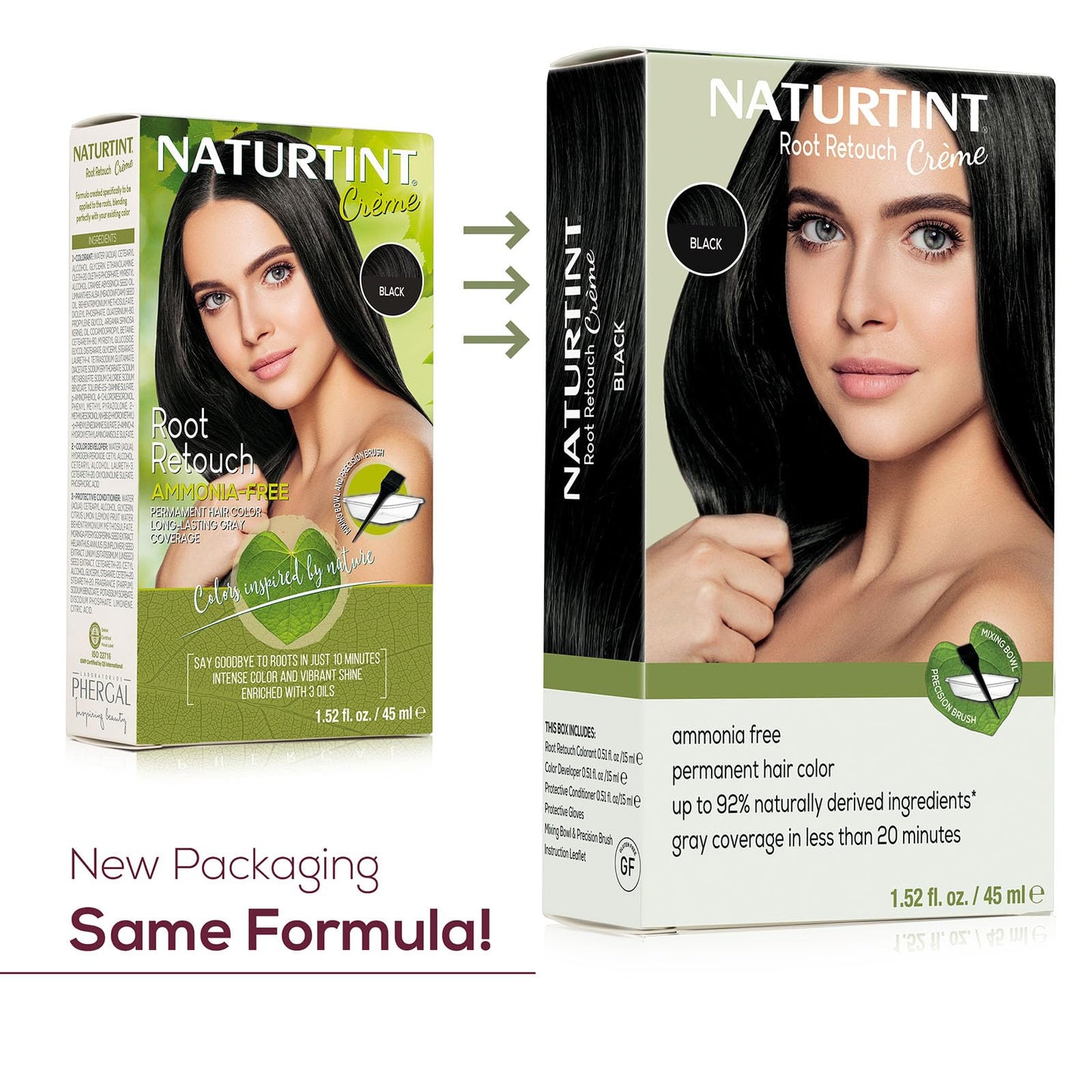 Naturtint Root Retouch Crème Permanent Hair Color Black - Ammonia Free, Conceal Grays, No Artificial Scent