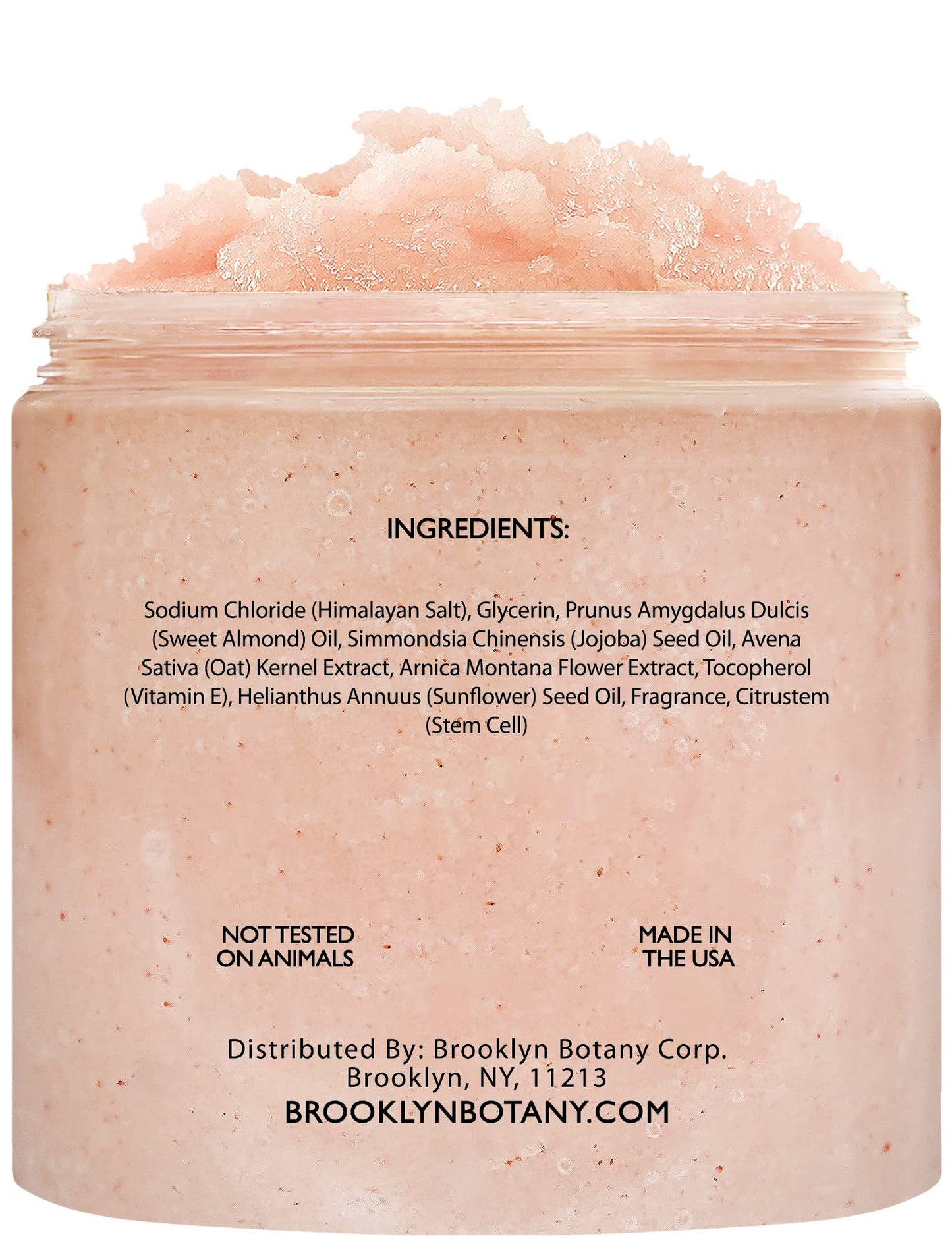 Brooklyn Botany Himalayan Salt & Stem Cell Body Scrub - Moisturizing and Exfoliating Body, Face, Hand, Foot Scrub - Fights Stretch Marks, Fine Lines, Wrinkles - Great Gifts for Women & Men - 10 oz