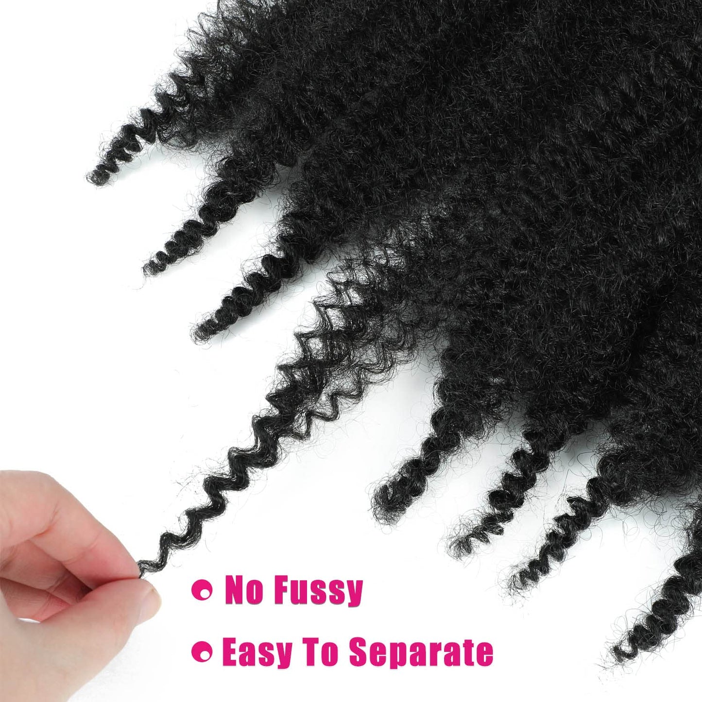 Marley Twist Braiding Hair 8 Inch 3 Packs, Springy Afro Twist Hair Pre Fluffed Spring Twist Hair Pre Separated Wrapping Hair for Soft Locs Hair Extensions (8 Inch (Pack of 3), 1B#)