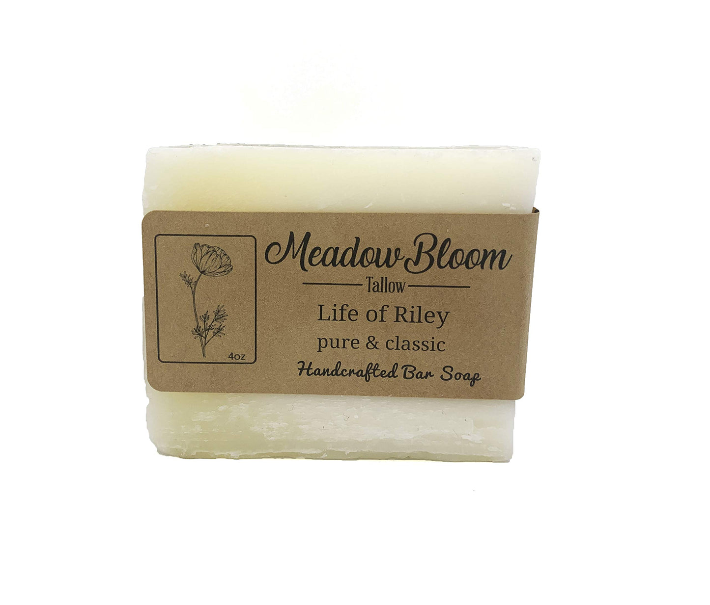 HUNTER CATTLE CO. EST'D 2004 HC Meadow Bloom Tallow Bar Soap - Unscented 2 Pack - Made with All Natural 100% Grass Fed Tallow Handmade Soap Bar - Great for Face or Body Soap