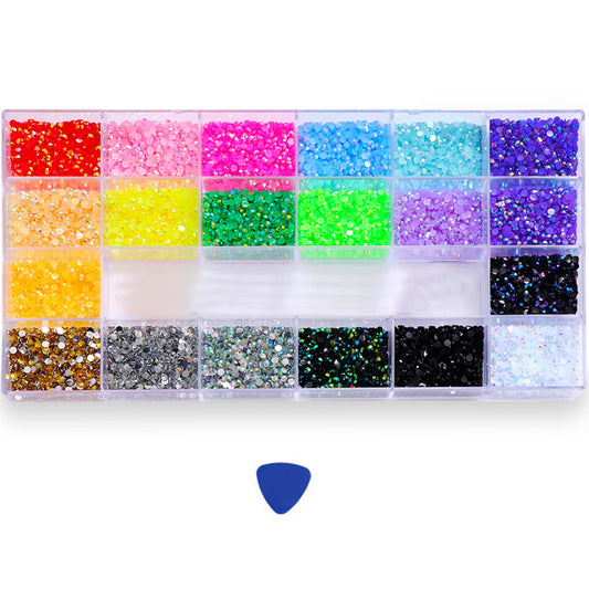 FULZTEY Jelly Nail Rhinestones for Crafts 20000Pcs Nail Art Crystal Gems Stones Mixed Color Flatback Bulk Crystal Rhinestones for Nail Diamond Jewelry Charms Design for DIY Crafts Clothes Decoration