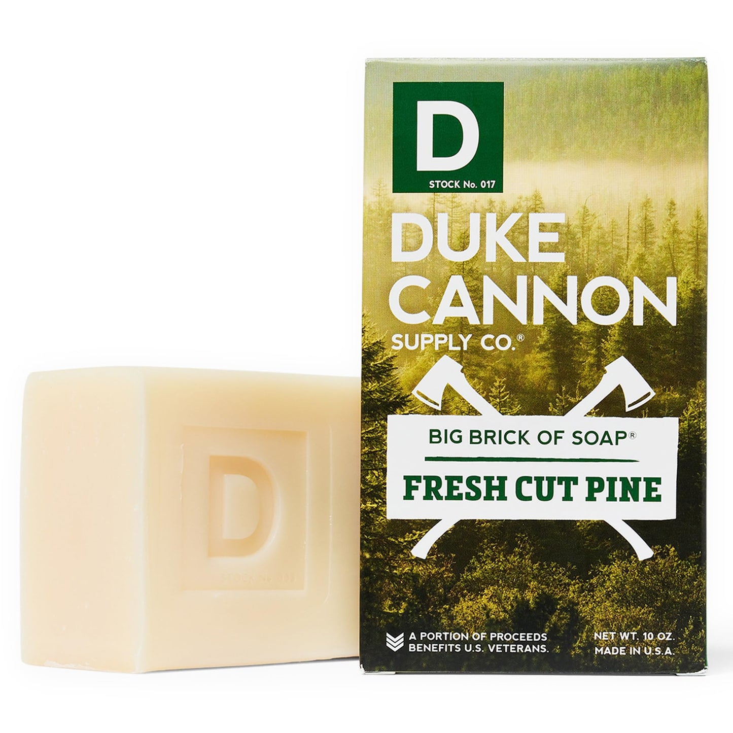 Duke Cannon Supply Co. Big Brick of Soap Bar for Men Fresh Cut Pine (Split Pine Scent) Multi-Pack - Superior Grade, Extra Large, Masculine Scents, All Skin Types, Paraben-Free, 10 oz (3 Pack)