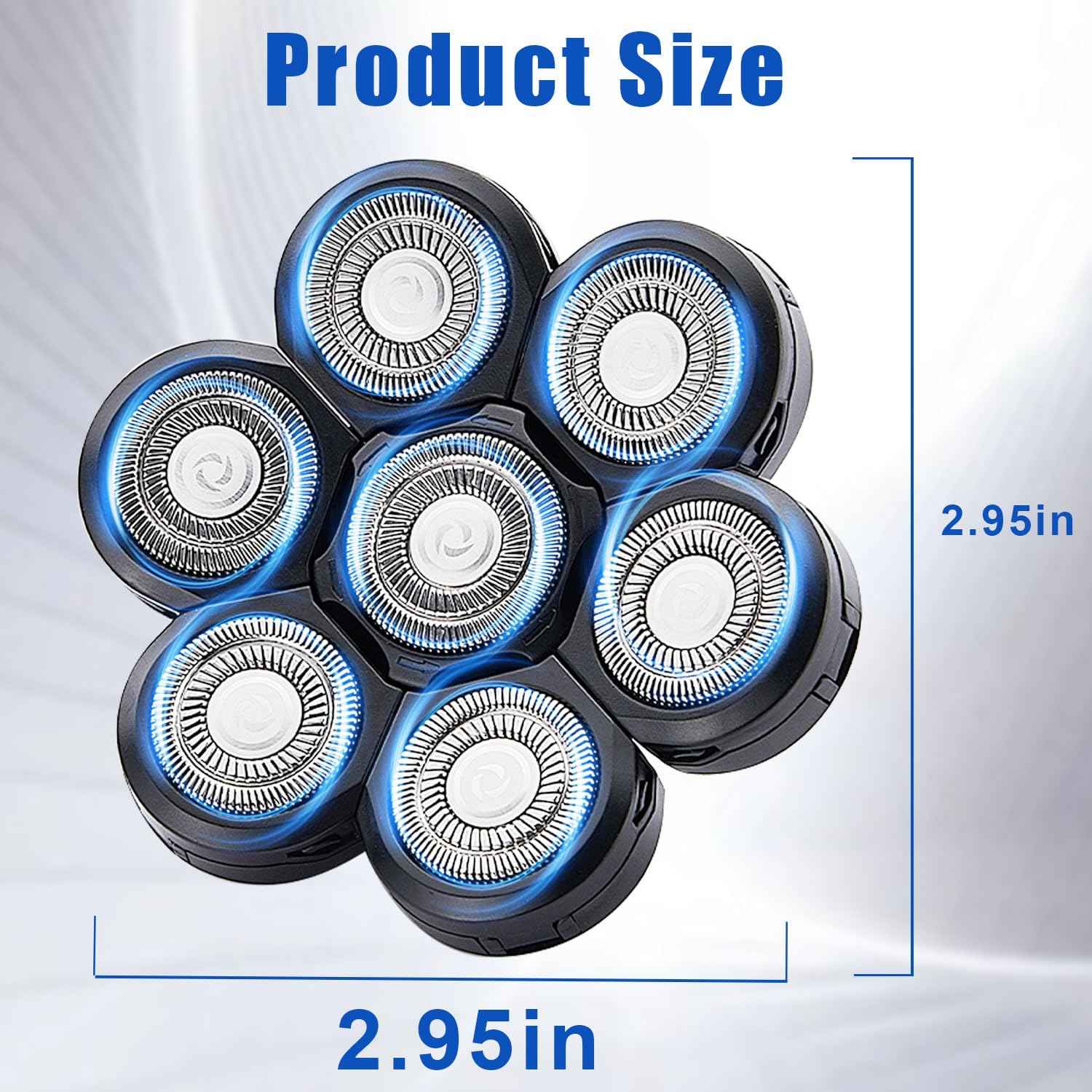 7 Head Shaver Replacement Razor Heads for Many Brands Bald Men's Electric Foil Shaver Replacement,Universal Shaver Replacement Blades for Electric Razor for Men Bald and Face (Black 7 Head/3PCS)