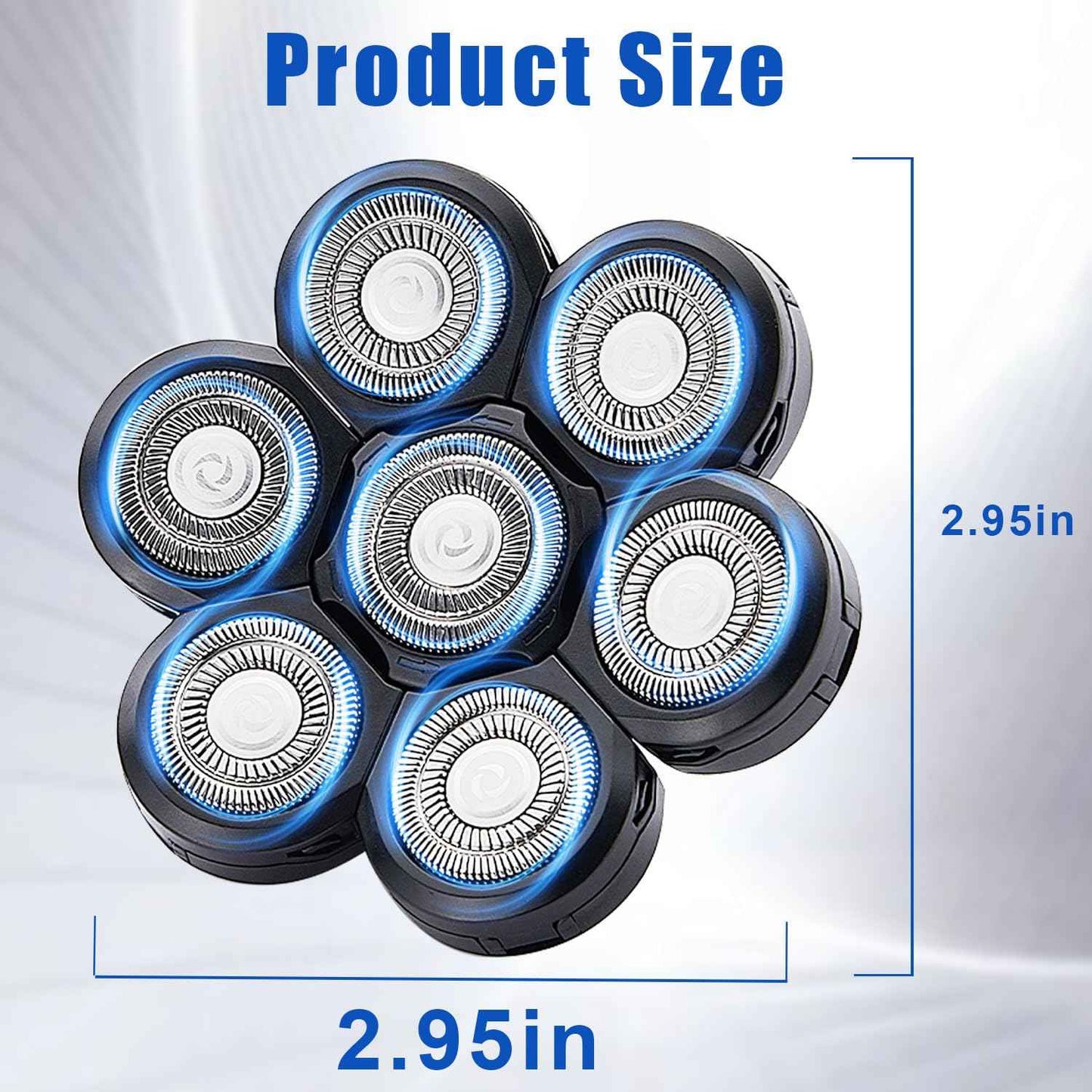 7 Head Shaver Replacement Razor Heads for Many Brands Bald Men's Electric Foil Shaver Replacement,Universal Shaver Replacement Blades for Electric Razor for Men Bald and Face (Black 7 Head/3PCS)