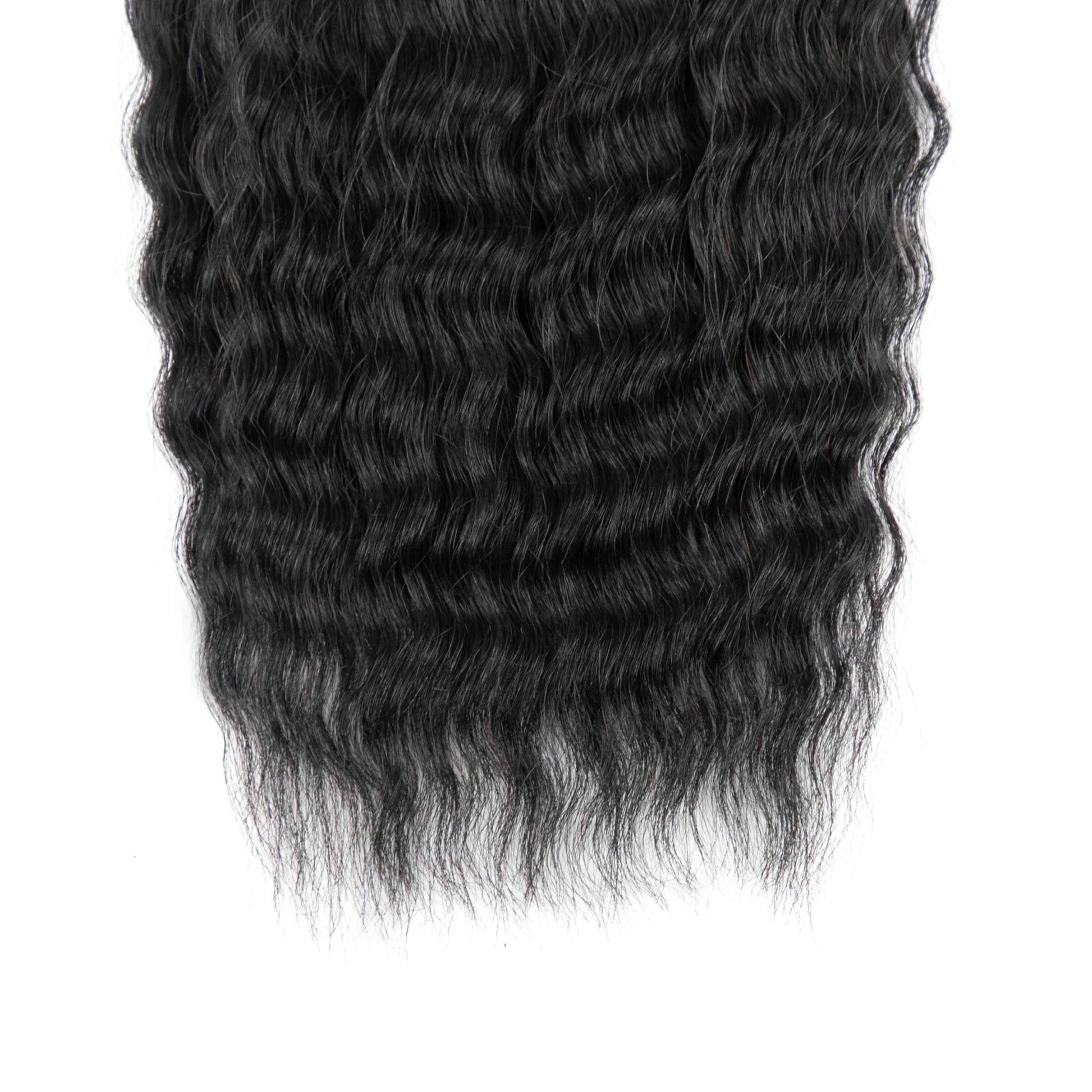 Wet and Wavy Human Braiding Hair No Weft Super Wavy Bulk Human Hair For Boho Braids 100g (1Pack-4PCS) 100% Virgin Human Hair Super French Micro Braiding Bohemian Braids (Super Wavy（#1B), 14 Inch)