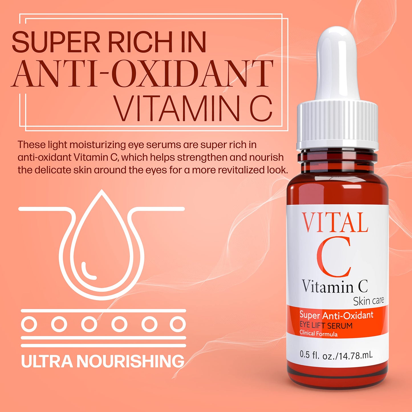 Vital C Vitamin C Serum for Eyes, 0.5 ounces | Anti Aging & Anti Wrinkle | Light Moisturizer | Skin Firming | Boosts Collagen | Anti Oxidant Rich