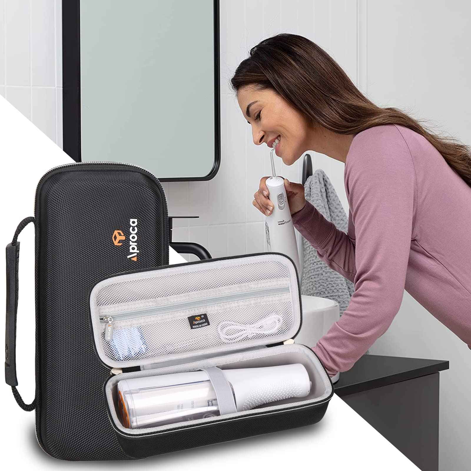Aproca Hard Travel Storage Case, for Waterpik WF-02 Cordless Water Flosser and Accessories