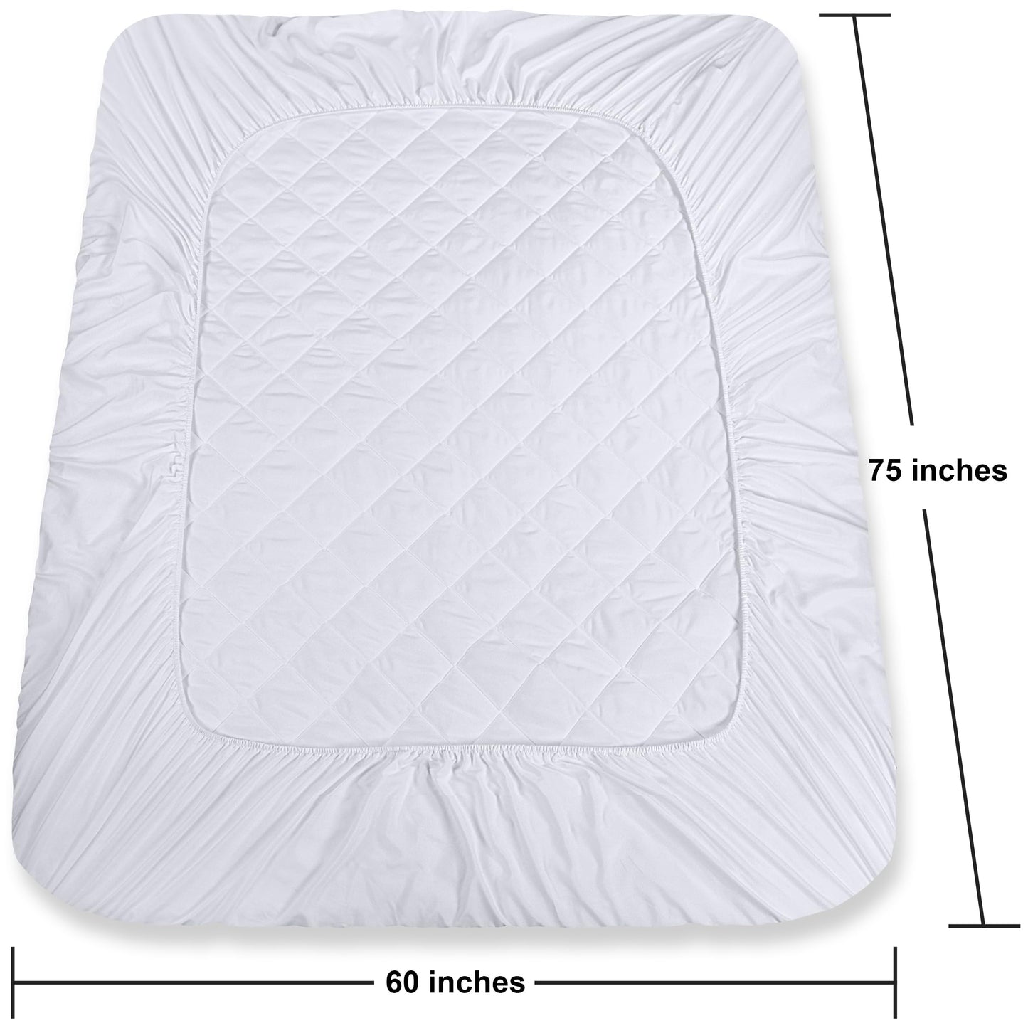 Utopia Bedding Quilted Fitted Mattress Pad (Short Queen) - Elastic Fitted Mattress Protector - Mattress Cover Stretches up to 16 Inches Deep - Machine Washable Mattress Topper