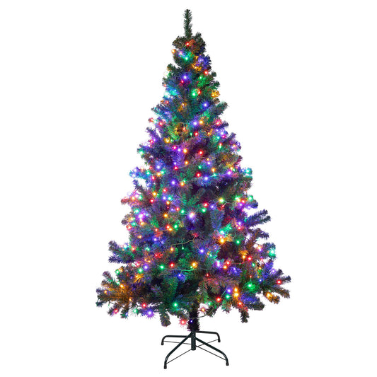 Sunnyglade 6Ft Premium Artificial Christmas Tree with 400 LED Multicolored String Lights (NOT Pre-Strung) & Rugged Metal Stand,8 Lighting Modes,1000 Tips Full Tree,Xmas Decoration(6Ft,Multicolor)