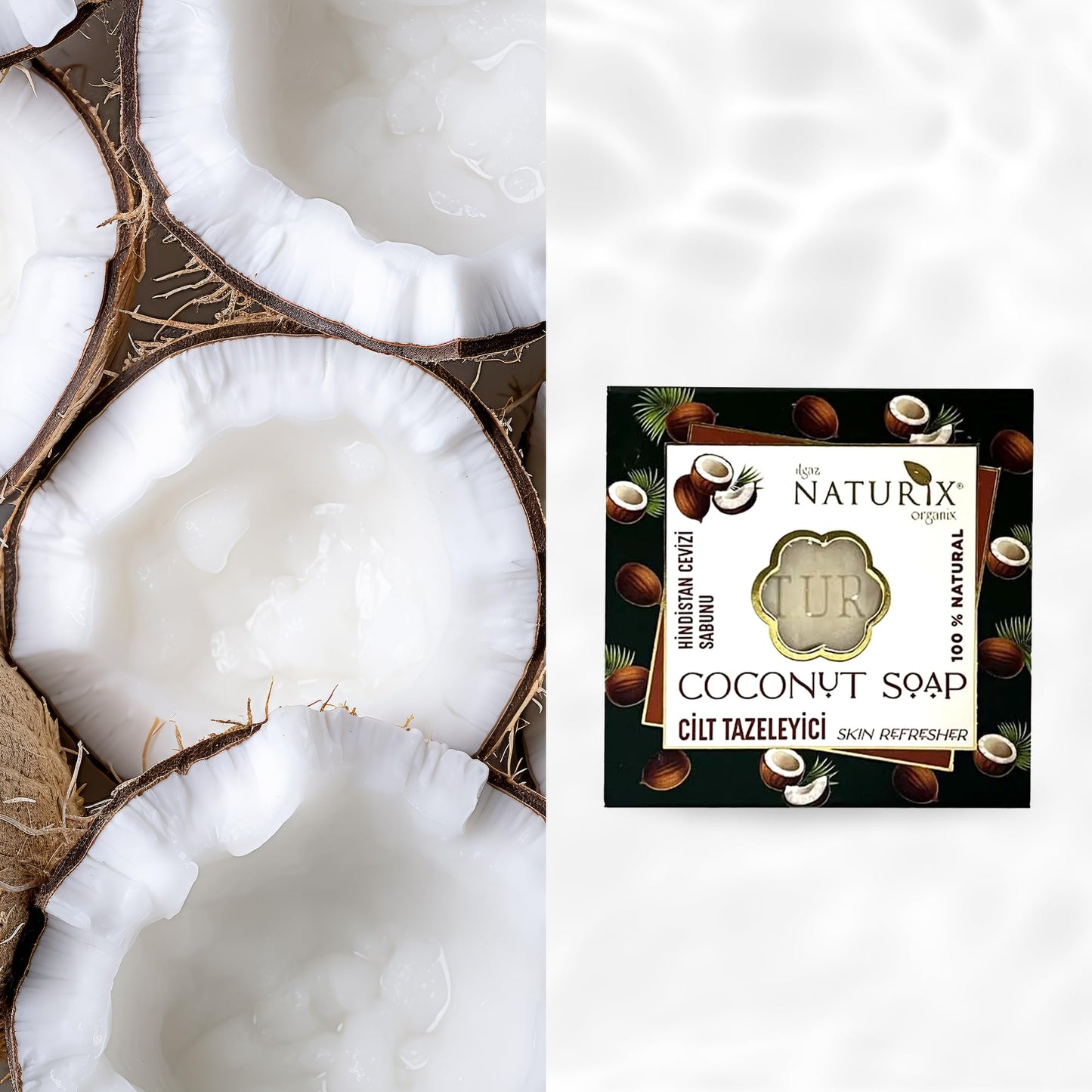 LIMOPA Coconut Organic Bar Soap Moisturizing Soap Made from Natural Oil | Hair Hand Face Body Bath Wash | Skin Care Cleanser Shampoo