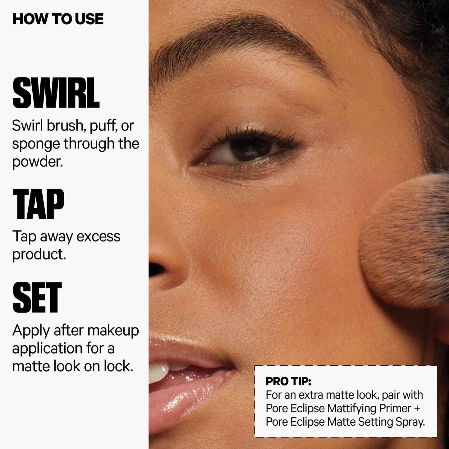 Milk Makeup Pore Eclipse Matte Translucent Setting Powder – Controls Shine, Blurs Pores + Sets Makeup Up to 16 Hours – Weightless, Talc-Free Formula with a Matte Finish – Translucent Light, 0.27oz