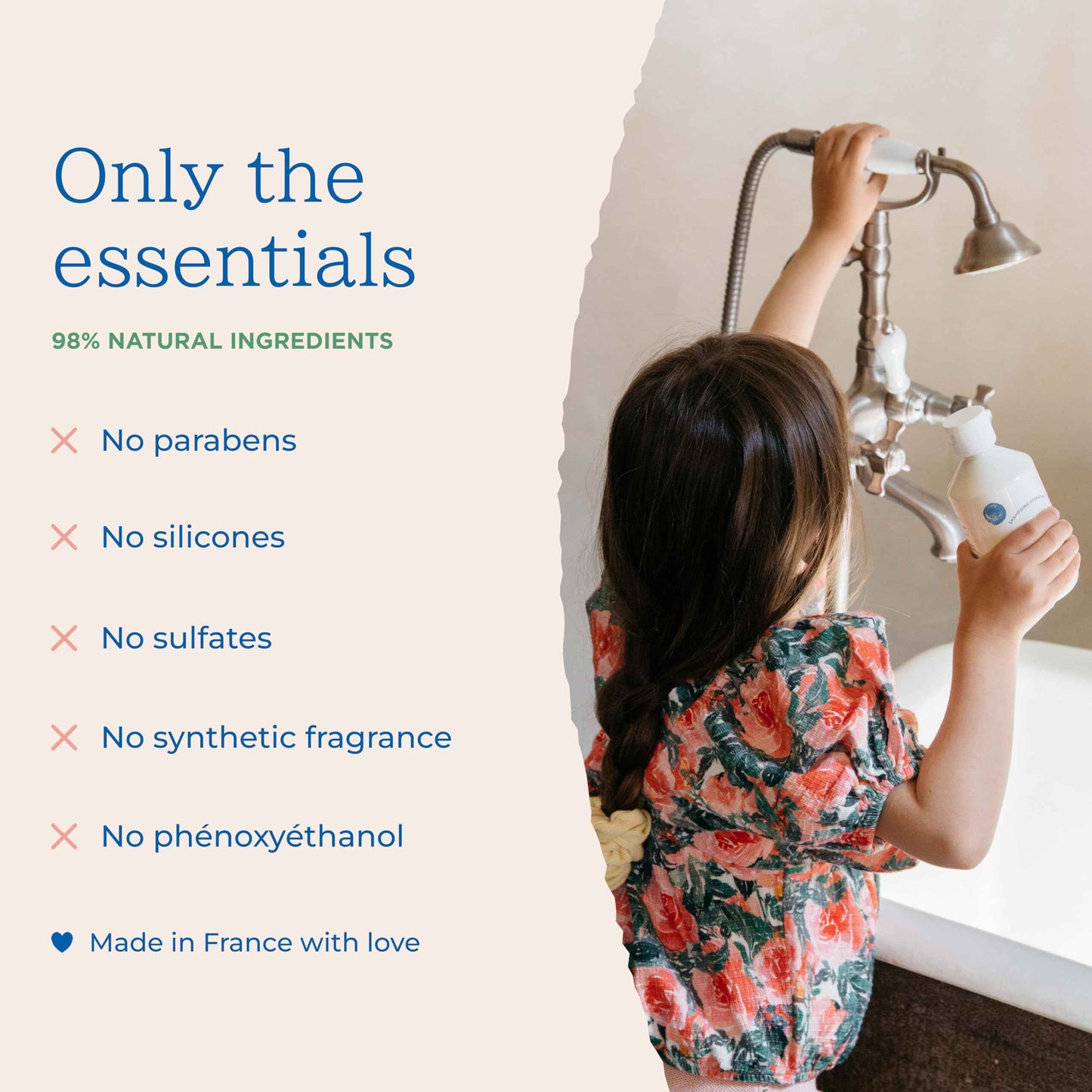 MINOIS PARIS Gentle Kids Shampoo with Aloe Vera & Orange Blossom | Natural Non Toxic Shampoo for Toddler & Children | Hydrating Organic Hair Care | Made in France 300ml