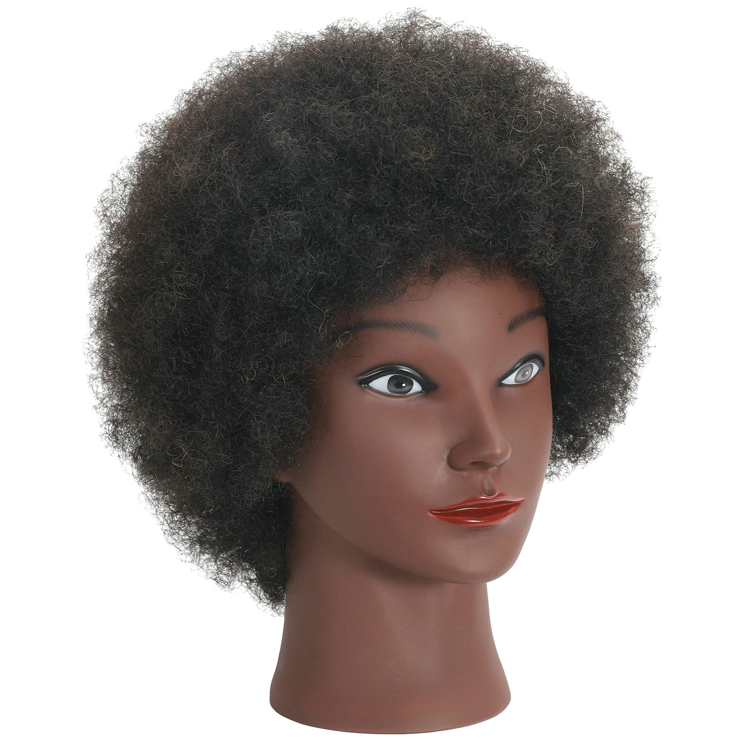 RIHANNAHAIR Kinky Curly Real 100% Human Hair Mannequin Head with Stand for Hairdresser Practice Manikin Cosmetology Training Doll Head Braiding Styling Updos Bleaching Dyeing Cutting Curling Coloring