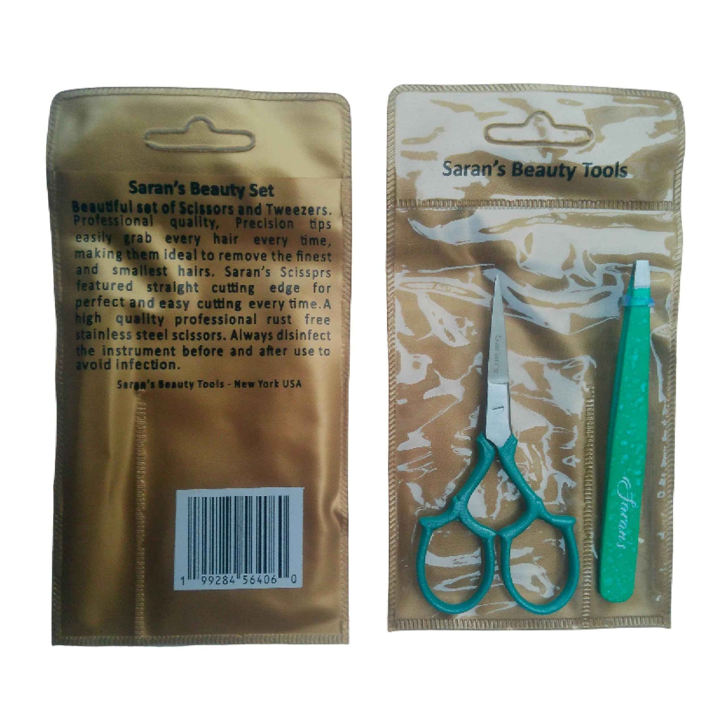 Professional 2 PCS Tweezers & Scissors set. German quality Stainless Steel ultra-precision. Tweezers with excellent tips remove hair easily, and Safety Scissors for facial hair and baby nails.