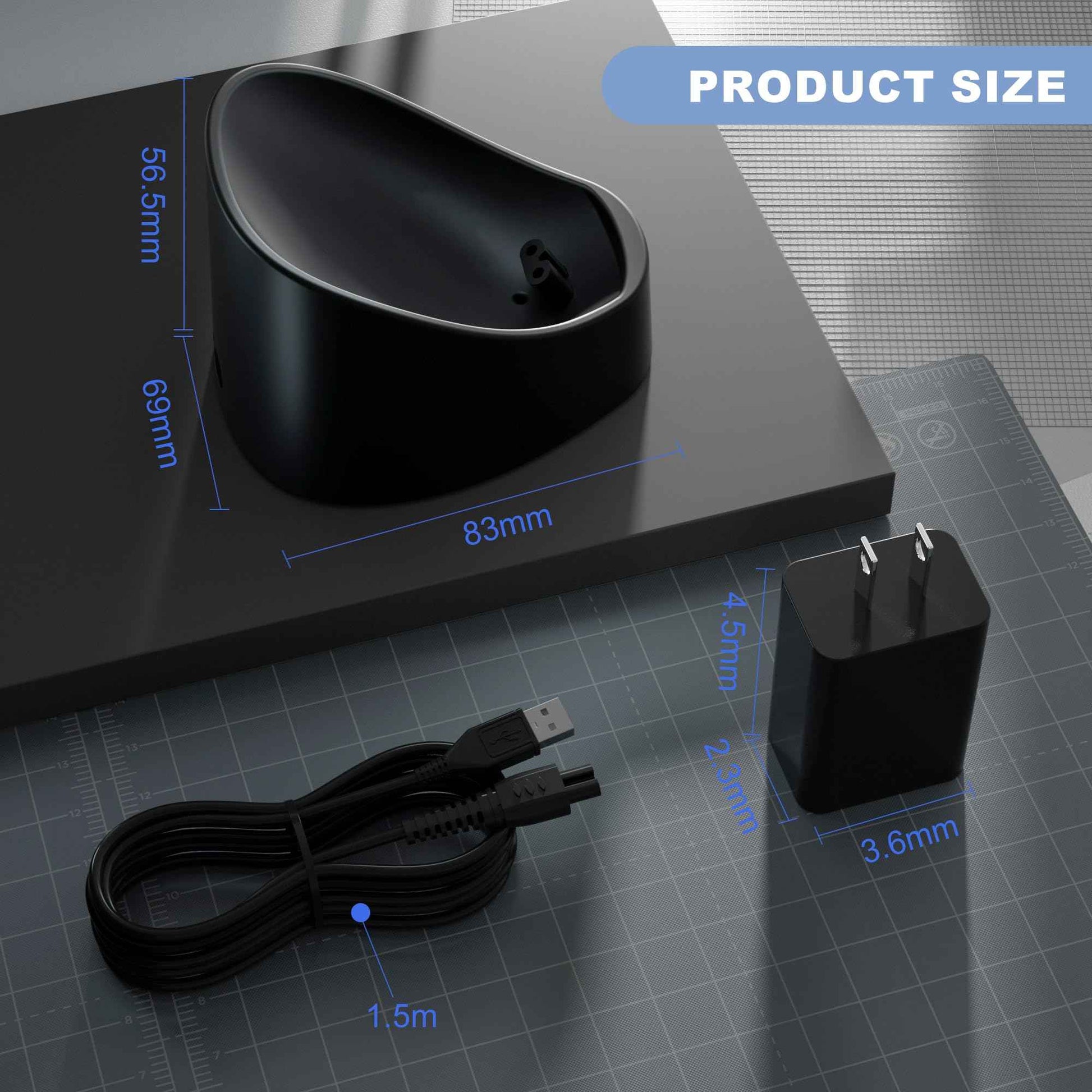 Charging Dock Compatible with Freebird FlexSeries Electric Head Hair Shaver, Charger Cord Base Stand with Power Cable for Flex Series Replacement Razor Adapter