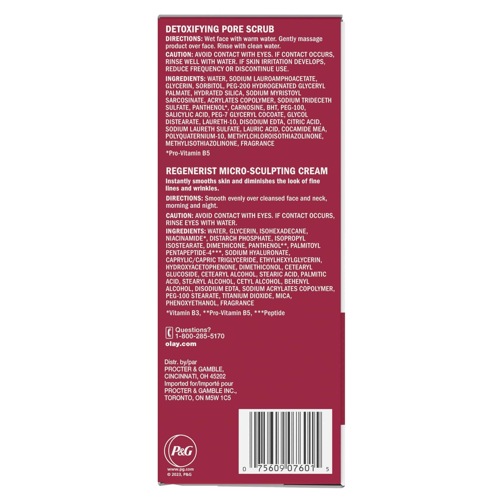 Olay Face Wash Regenerist Advanced Anti-Aging Pore Scrub Cleanser (5.0 Oz) and Micro-Sculpting Face Moisturizer Cream (1.7 Oz) Skin Care Duo Pack, Total 6.7 Ounces