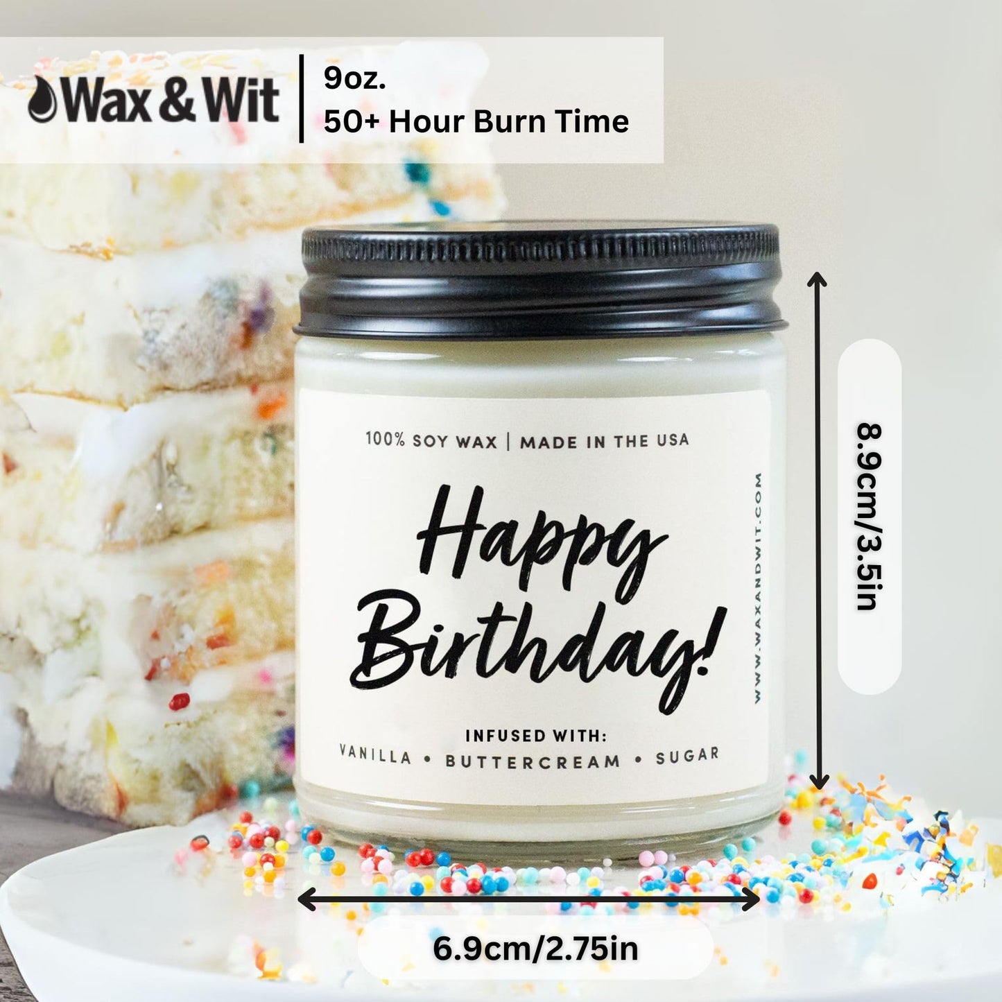 Birthday Gifts for Women, Happy Birthday Candles for Women, Best Friend Gifts for Women, Mom Birthday Gifts, Happy Birthday Gifts for Women, Birthday Gifts for Her – 9oz, Buttercream Vanilla, Soy Wax