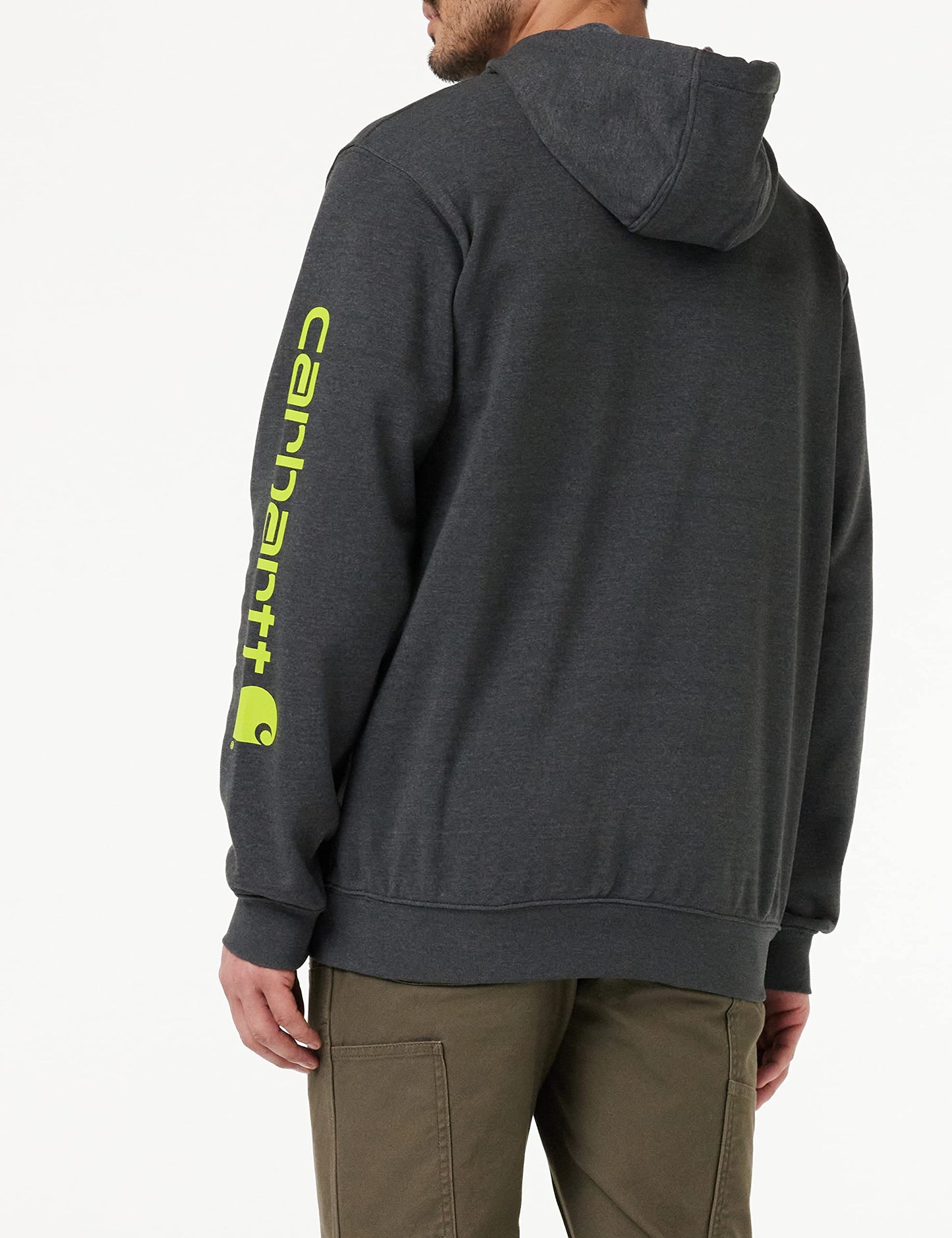 Carhartt Men's Loose Fit Midweight Logo Sleeve Graphic Sweatshirt, Carbon Heather