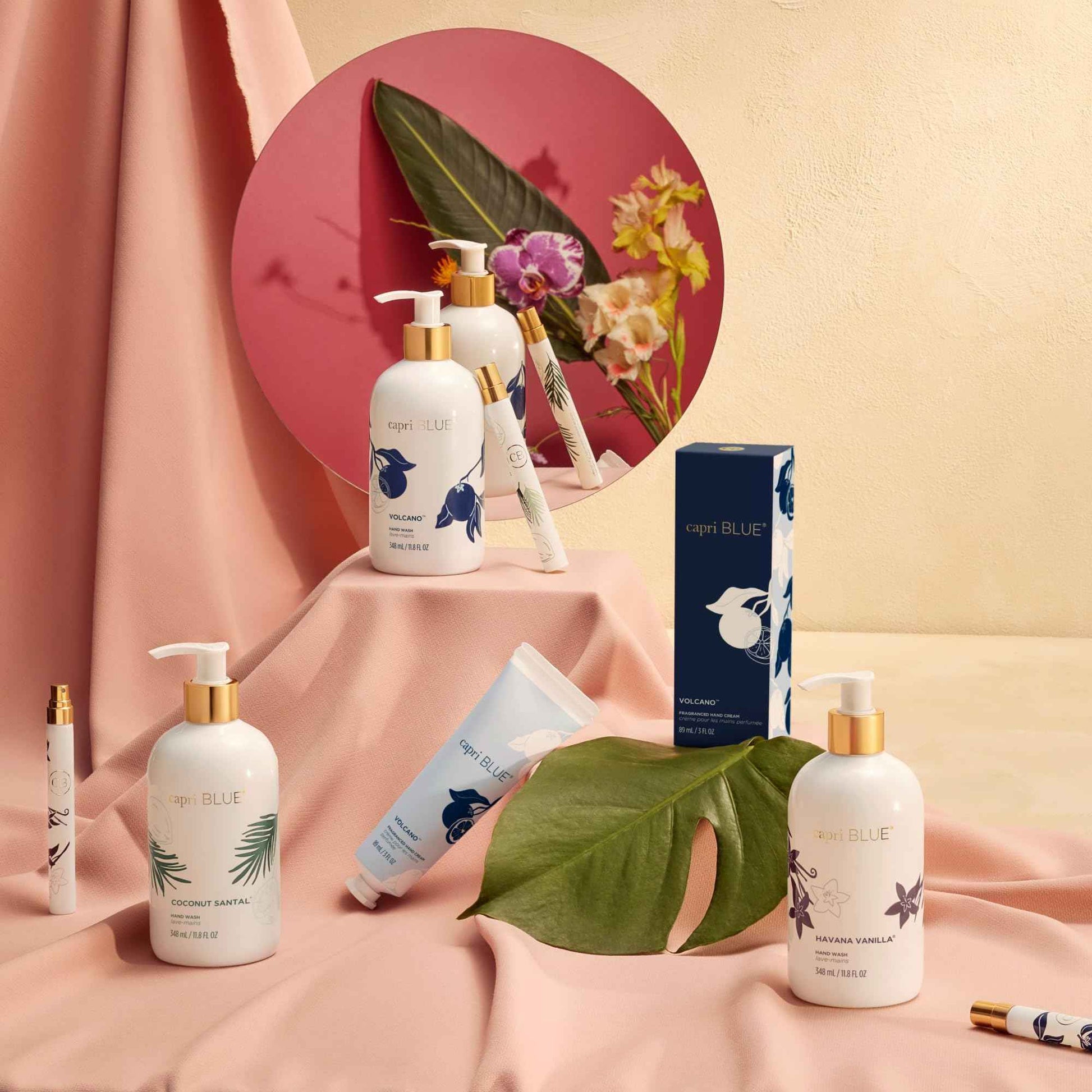 Capri Blue Hand Wash Soap – Flora Edit Collection – Cleansing Liquid Hand Soap Infused with Plant-Based Glycerin – Skin Care – Notes of Juicy Tropical Fruits & Sugared Citrus (Volcano, 11.8 fl oz)