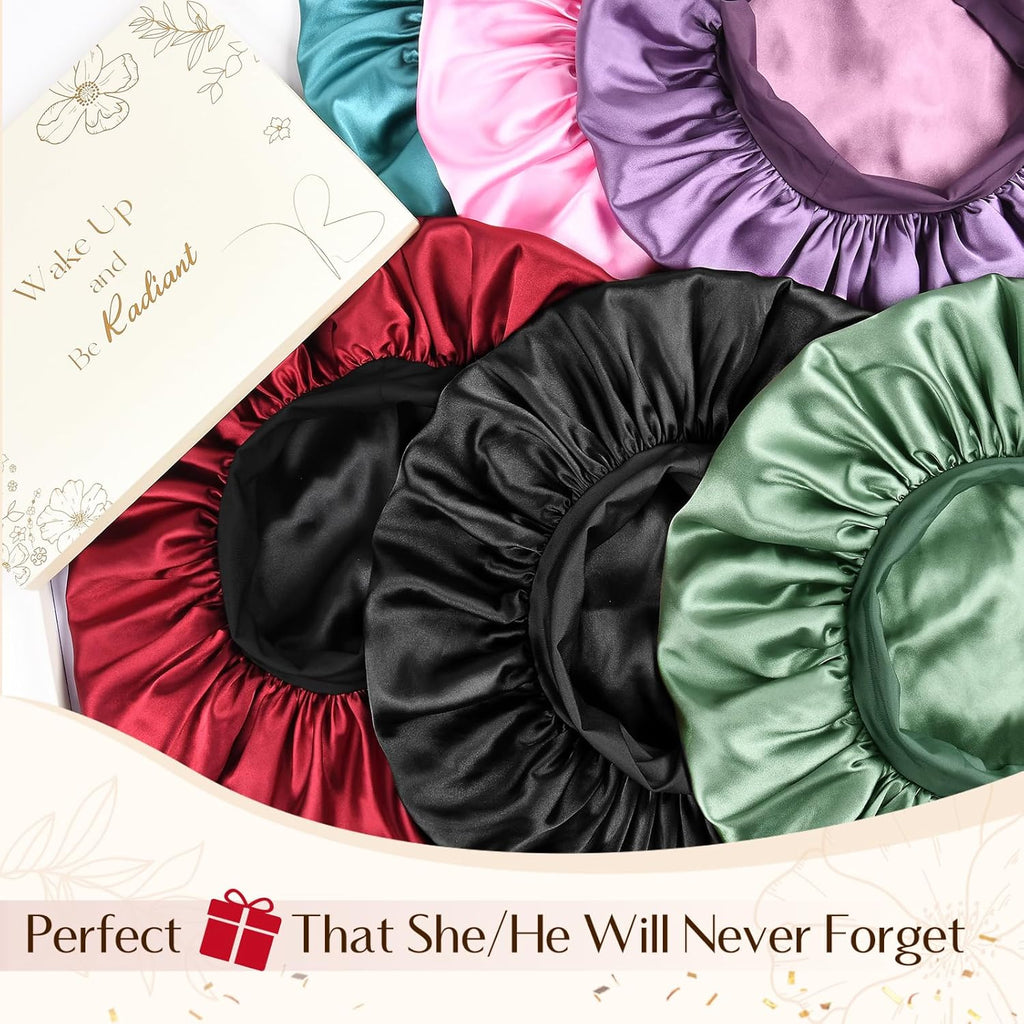 YANIBEST Silk Bonnet for Men Women Hair Bonnet for Sleeping Double Layer Satin Bonnets for Black Women Curly Hair Sleep Cap