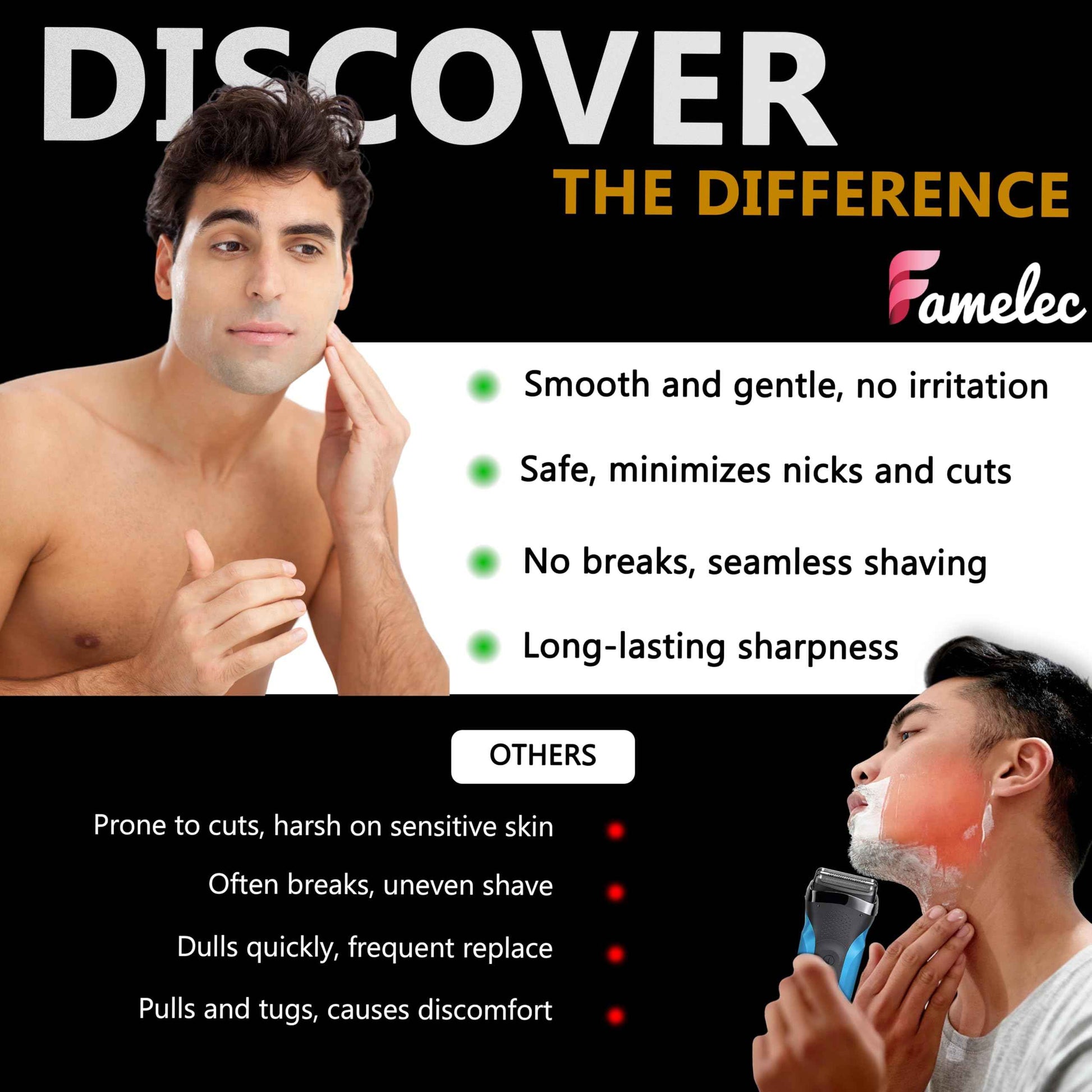 FAMELEC 2 Pack for Wahl Shaver Foil Replacement Professional 5 Star Series Finale Shaver, Fit for Foil Cutter Bar Assembly Gold Super Close Shaving Models 7031-100 7043-100 7031-200