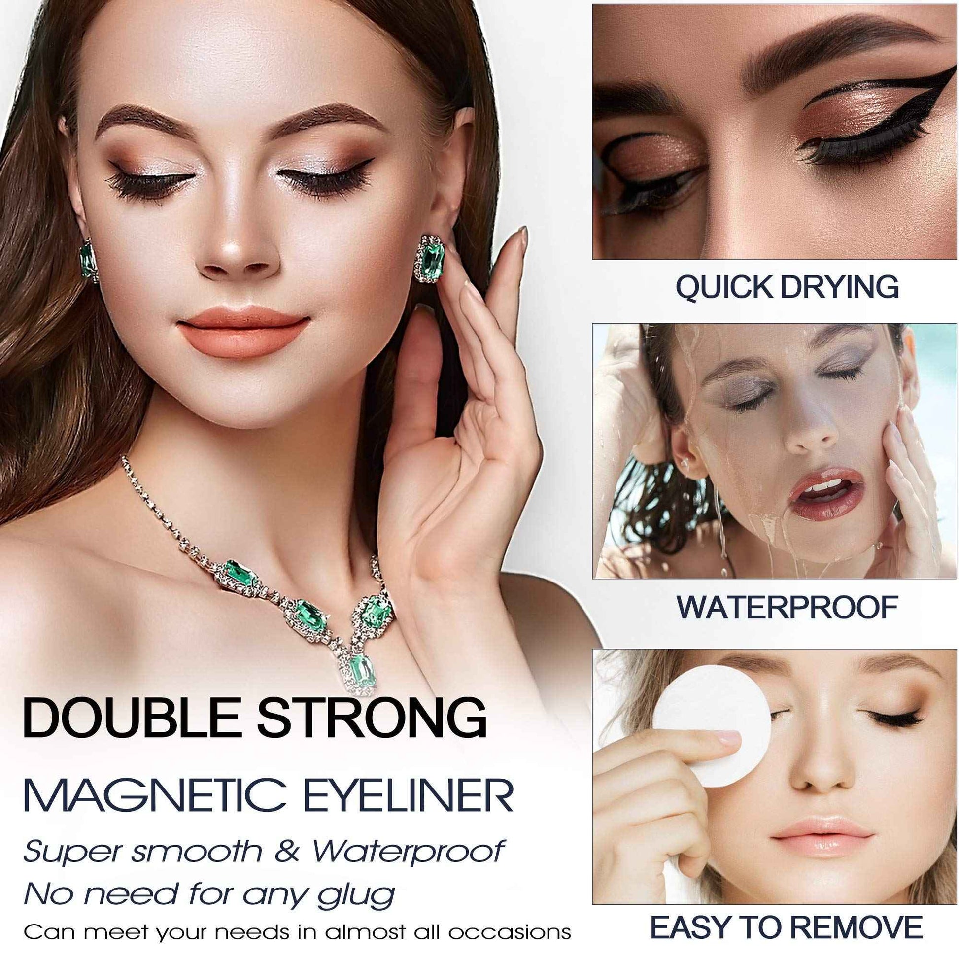 7C SevenCrown Magnetic Eyelashes with Eyeliner Kit - Magnetic Lashes Natural Looking,Upgraded Long Lasting,10 Pairs 3D Reusable 5 Magnet False Eyelashes with Applicator, Easy to Apply.