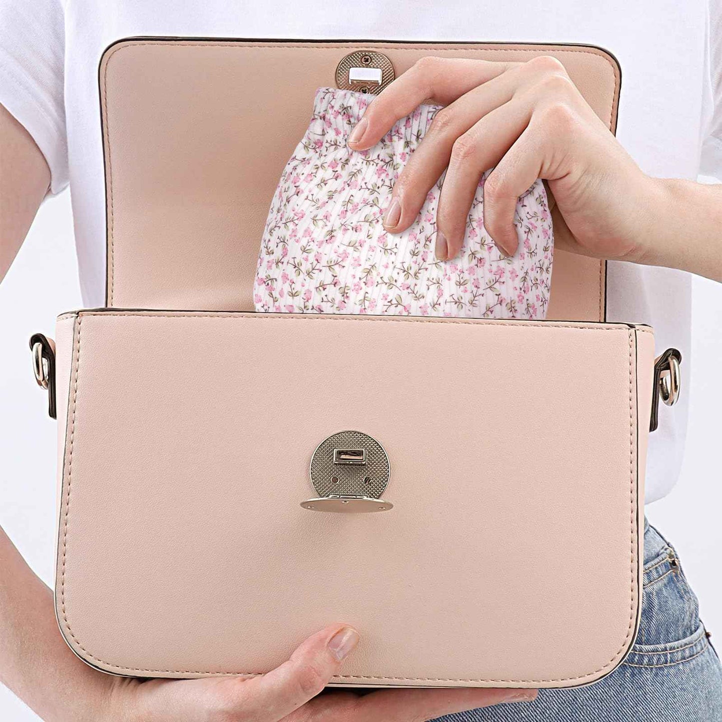 honitty Mini Makeup Pouch,Corduroy Elastic Wallet Storage for Women,Cute Small Lipstick Bag for Purse