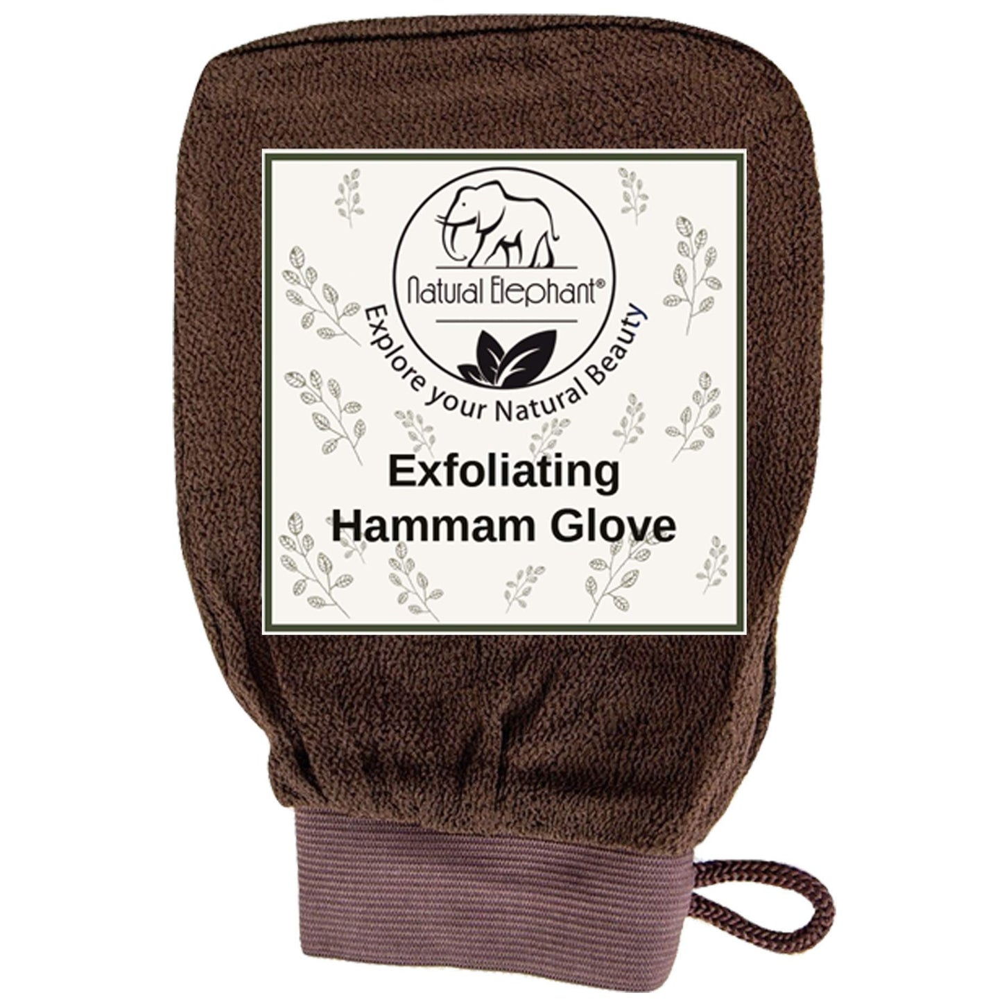 Natural Elephant Exfoliating Hammam Glove (Black, Lilac, Teal, Orange, and Brown (Pack of 5))