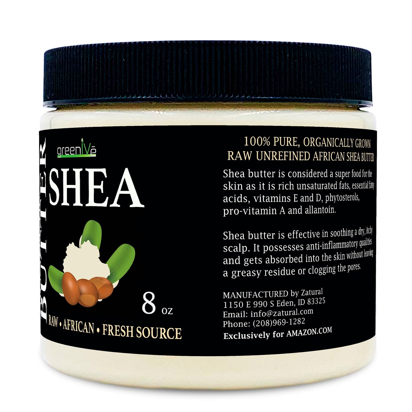 GreenIVe Shea Butter Raw 100% Pure Organiclly Grown Ivory Shea for Moisturizing or DIY Butters, Lotions, Soaps.