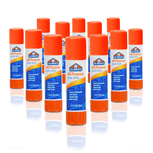 Elmer’s Glue Sticks, 0.21 Ounce – 12 Count All Purpose Elmers Glue Stick White