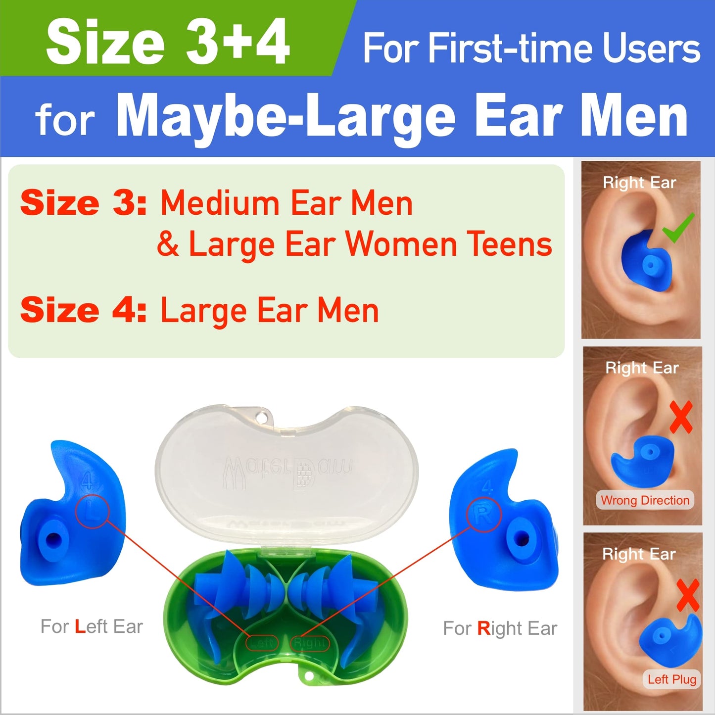 WaterDam Swimming Ear Plugs Great Waterproof Ultra Comfy Earplugs Prevent Swimmer's Ear