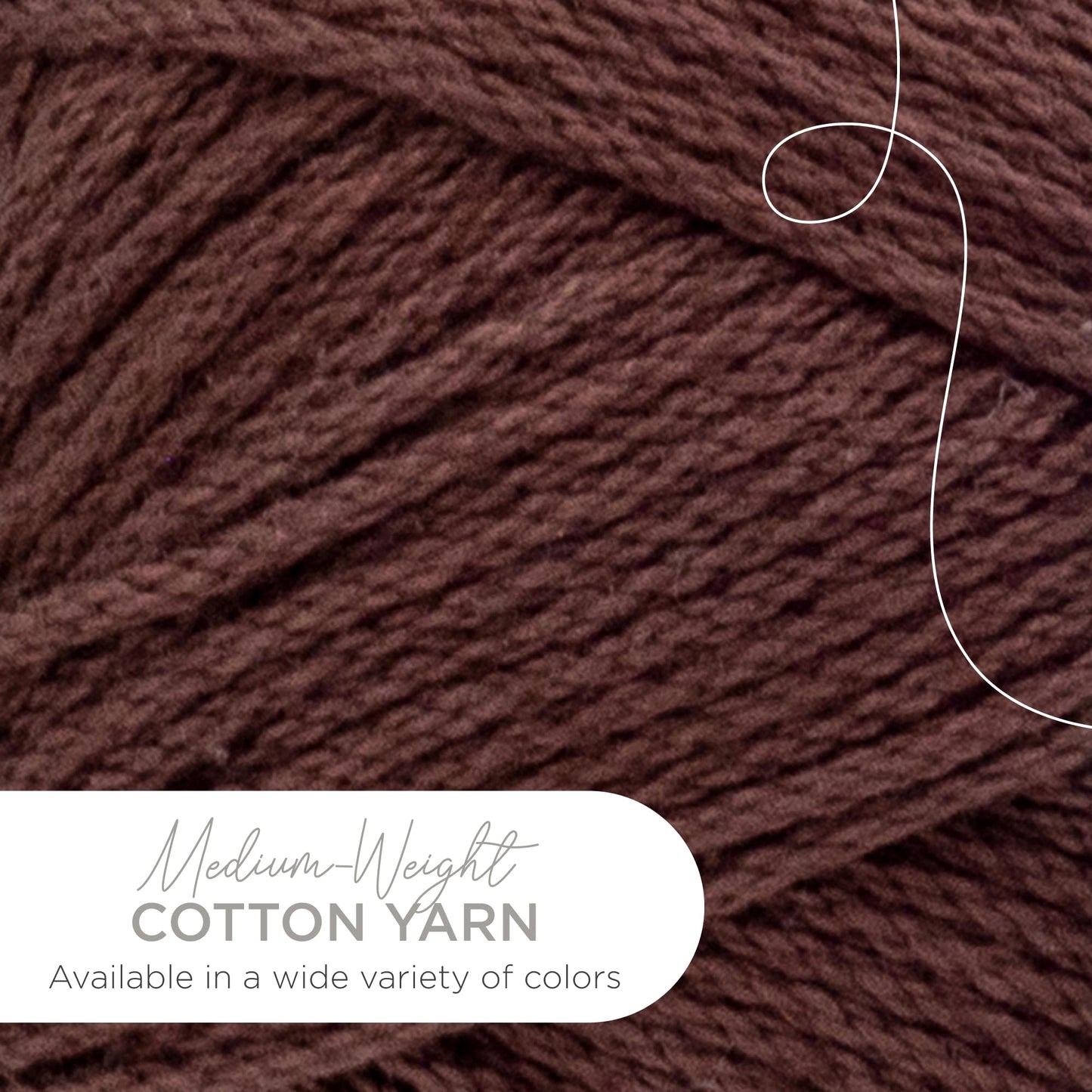 Lion Brand 24/7 Cotton Yarn, Lightweight Yarn for Knitting, Crocheting, and Crafts, Coffee Beans, 1 Pack