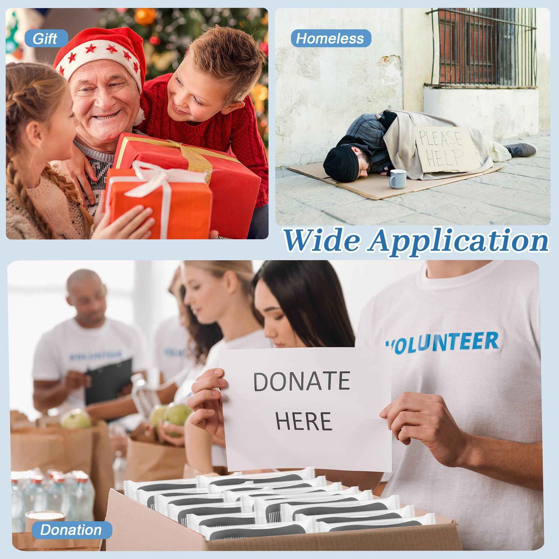 Combs Bulk Individually Wrapped Pocket Travel Hair Combs for Women, Men and Kids, Bulk Comb for Homeless Hotel Shelter Home Charity(black, Pack of 250)