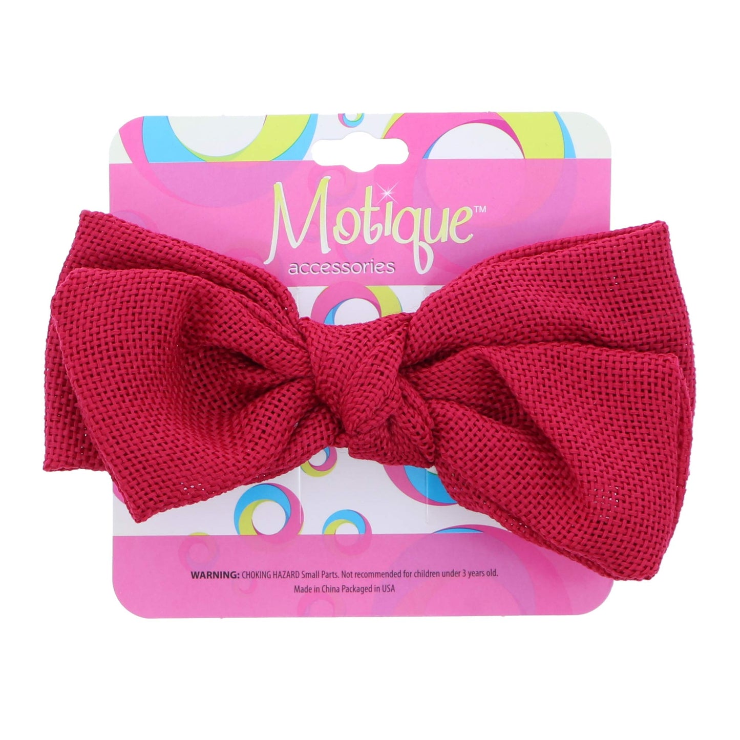 Burlap Bow 5 inch for Women and Girls - Berry