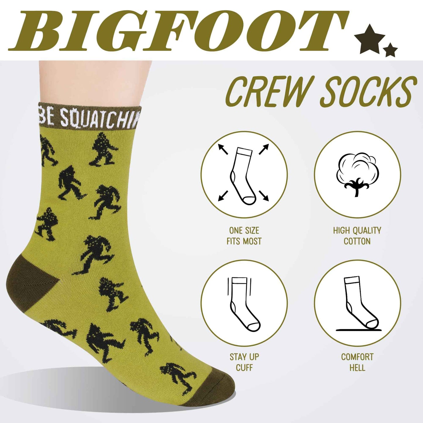 JoycuFF Bigfoot Gifts Big Foot Sasquatch Gifts for Men Sasquatch Lovers Gift Funny Idea for Birthday Gift Christmas Gifts with Big Foot Toiletry Bag Mug Socks Candle Stickers for Him