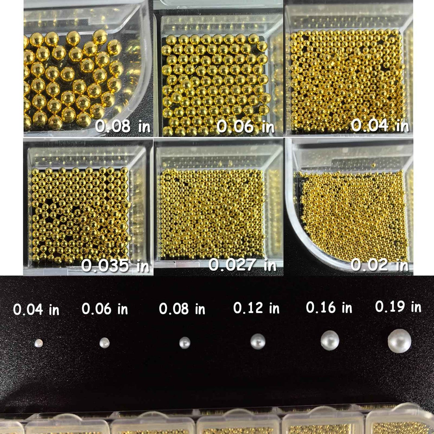 1 Box Gold Caviar Beads for Nails Charms Half Round Pearl Nail Charms Nail Jewels for Nail Art Kit,Small Stainless Steel Bead White Pearl Bead Flat Back Pearls for Crafting Charms for Nails Design