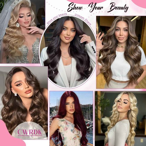 CWRDK Clip in Hair Extensions Real Human Hair, 100% Brazilian Remy Human Hair Clip ins for Women, Straight Seamless Double Weft Hair Extensions, Invisible 8pcs, 16 Inch 90g, #1B Natural Black