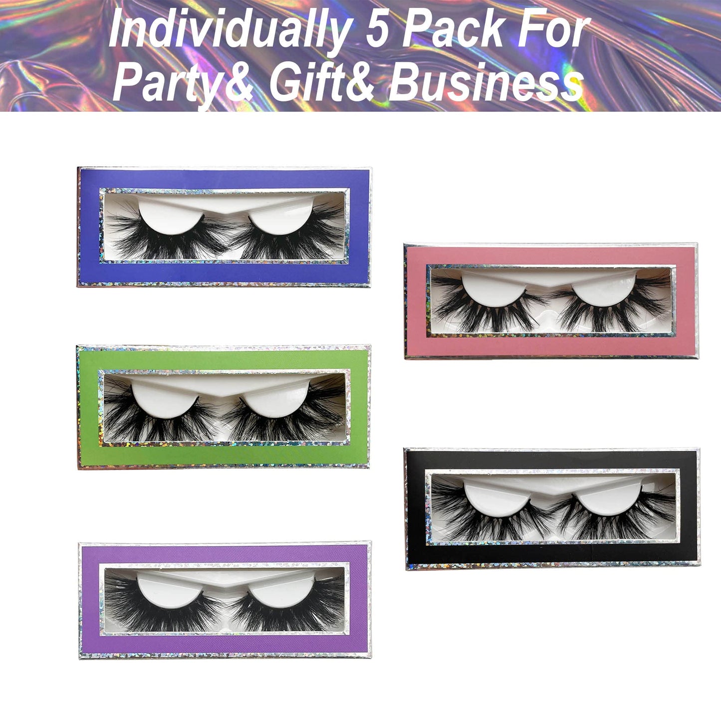 Mink Lashes Bulk 20mm Lashes Fluffy Yasnai Eyelashes, Real Mink Lashes 5 Styles 5 Pairs Wispy Long 9D EyeLashes Wholesale