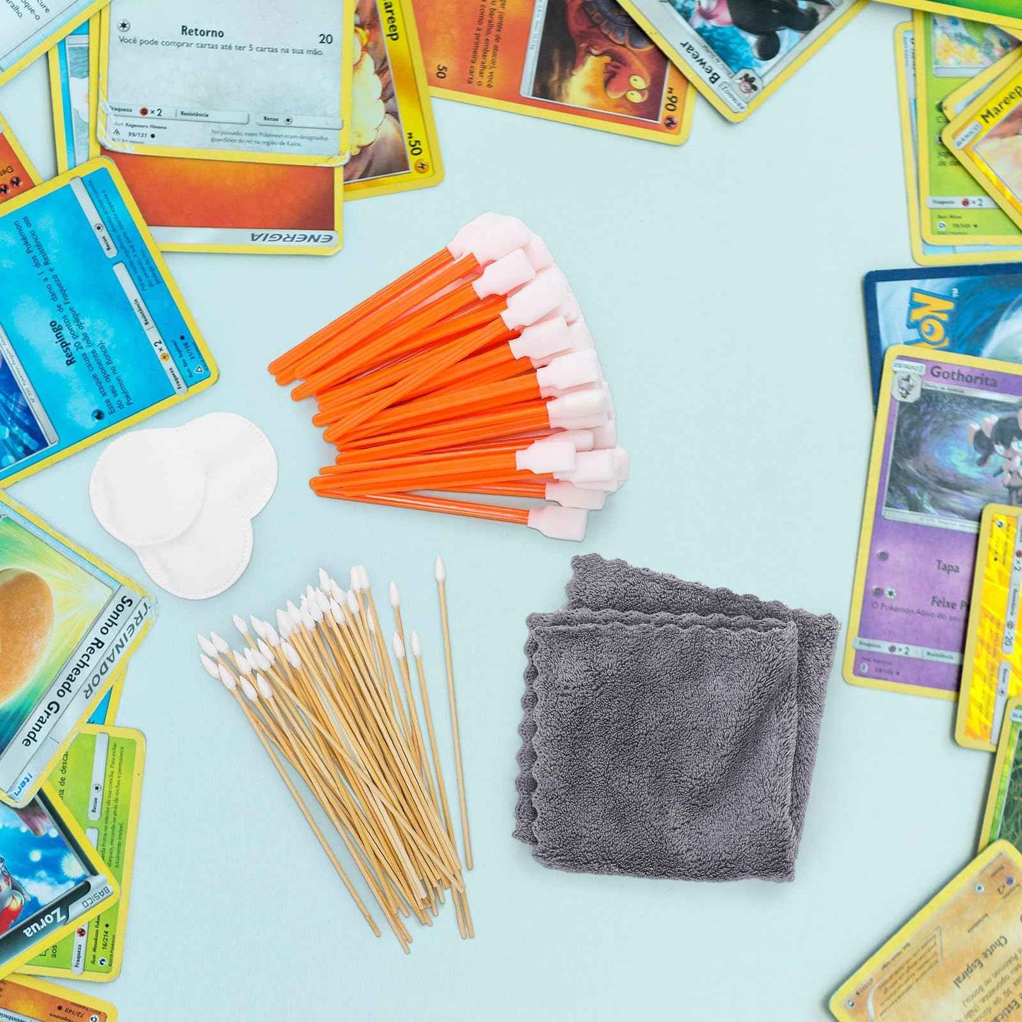 Dansib 603 Pcs Trading Card Care Cleaning Kit Grading Sports Card Cleaning Tool Accessory Kit for TCG Scratch Repair Surface Care