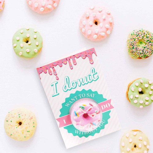 Bridesmaid Proposal Cards with Bath Bombs | Bridesmaids Proposal Gifts | Bridesmaid Card Pack | Be My Bridesmaid | Donut Style (10 Pack)