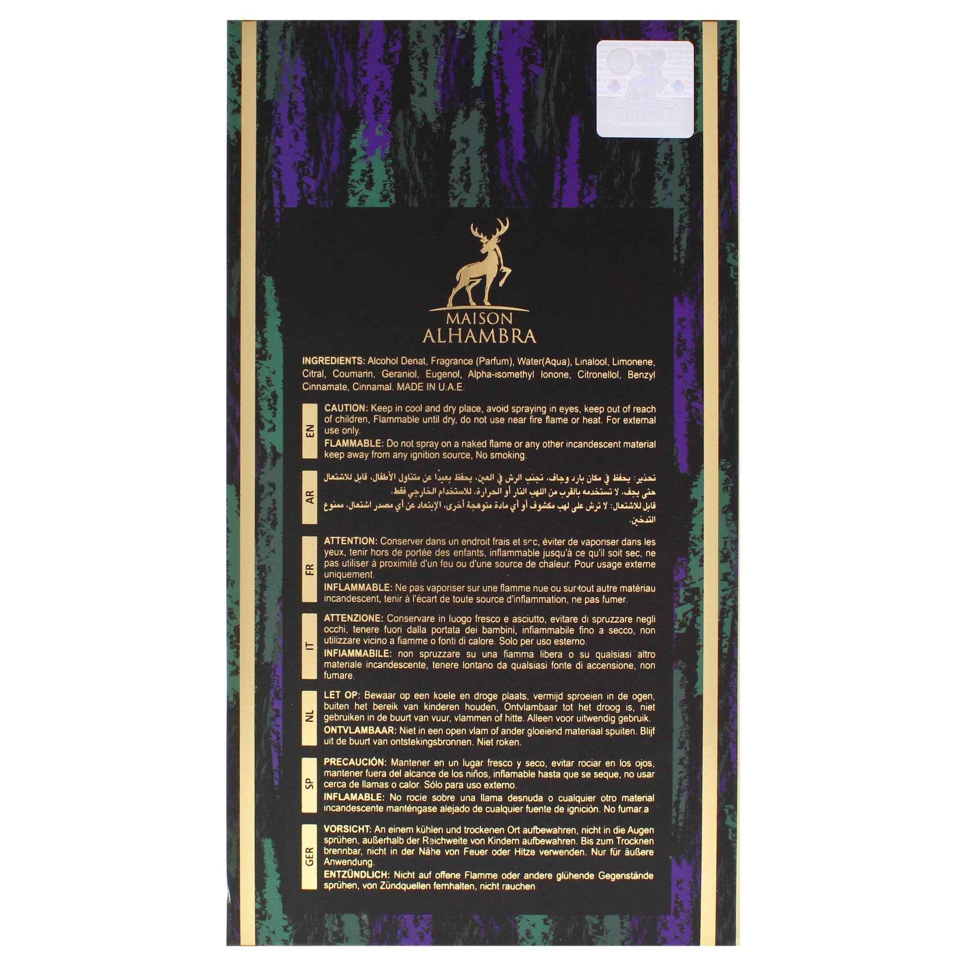 Maison Alhambra Sceptre Malachite for Unisex Eau de Parfum Spray, 3.4 Ounce / 100 ml