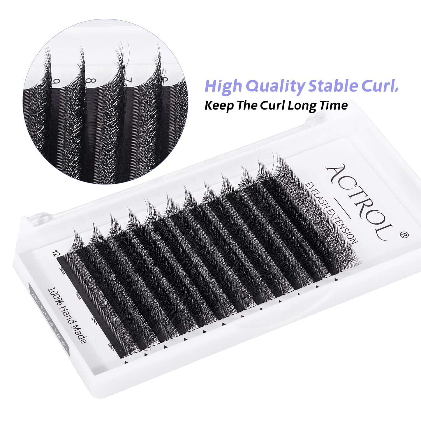 W Eyelash Extensions 4D Volume 0.07C Curl 9mm Easy Fan W-shaped Lash Premades Cluster Black W Lash