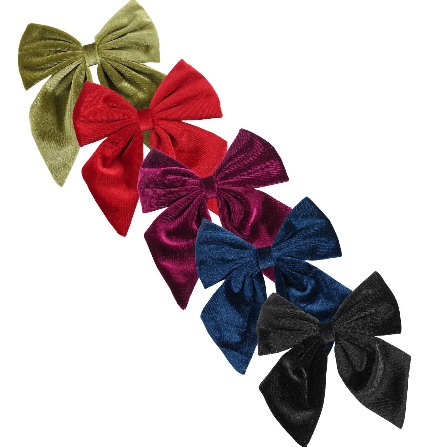 Spenlly Women Teens Girls Velvet Hair Bows Clip Kids Little Girls Hair Bow Alligator Clip Hair Barrettes Headwear Hair Accessories (Navy)