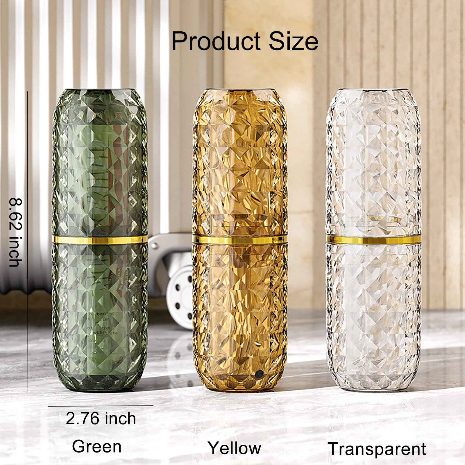 Transparent Travel Toothbrush Case with Cover, Large Tooth Brush Holder with Mouthwash Cup, Portable Compact Oral Clean Tools Organizer for Bathroom Trip School